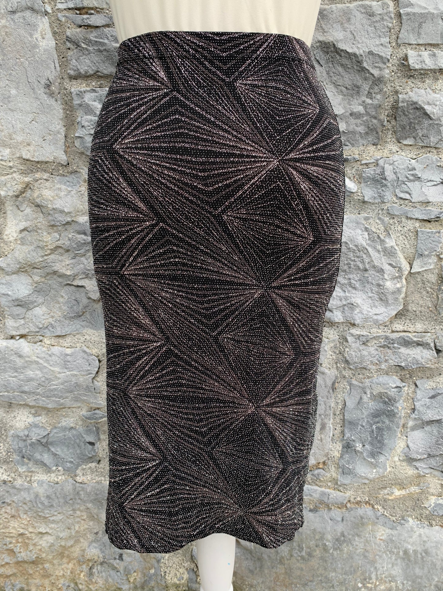 Silver geometric skirt uk 6-8