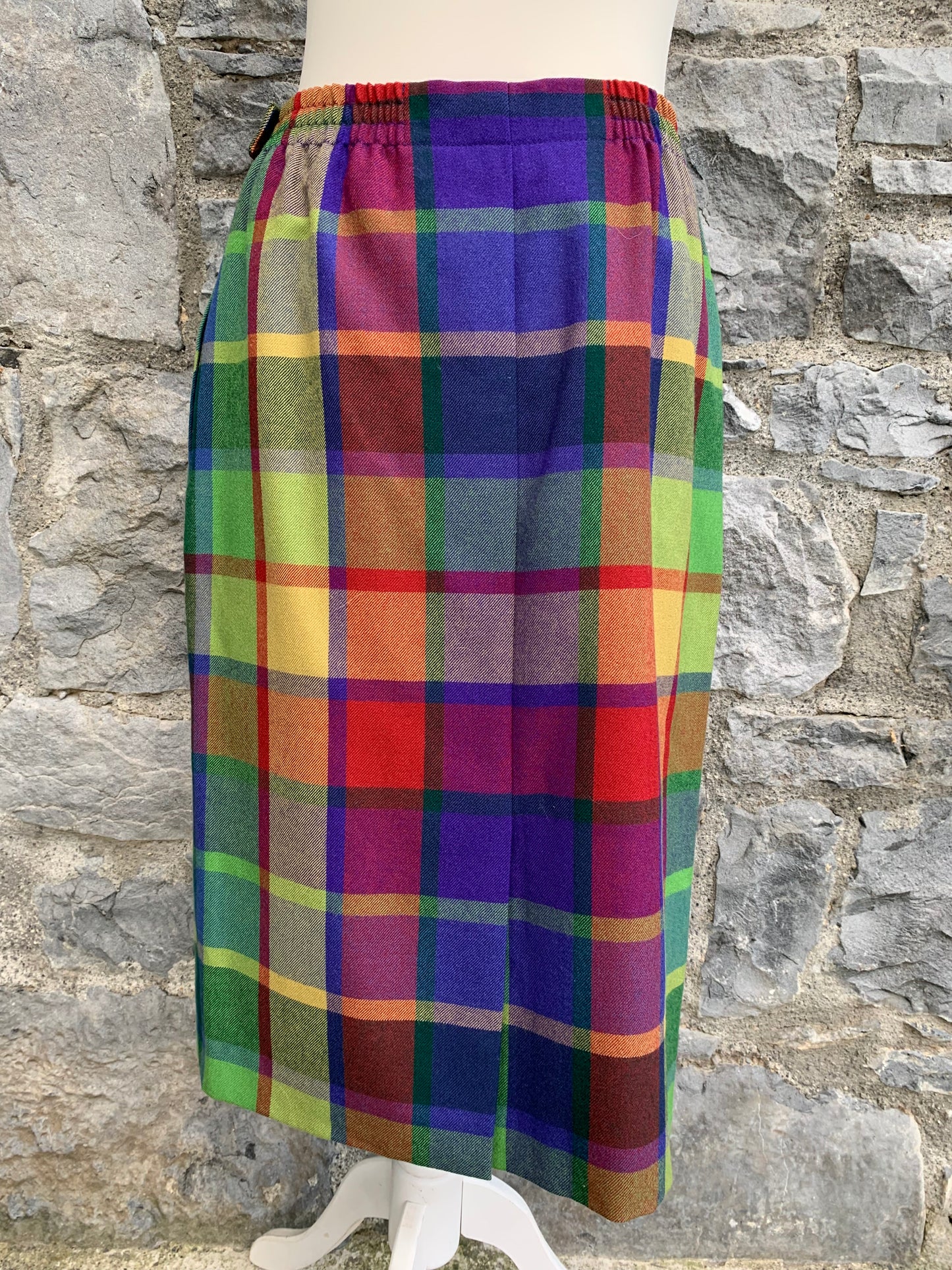 90s Avoca rainbow check skirt uk 12