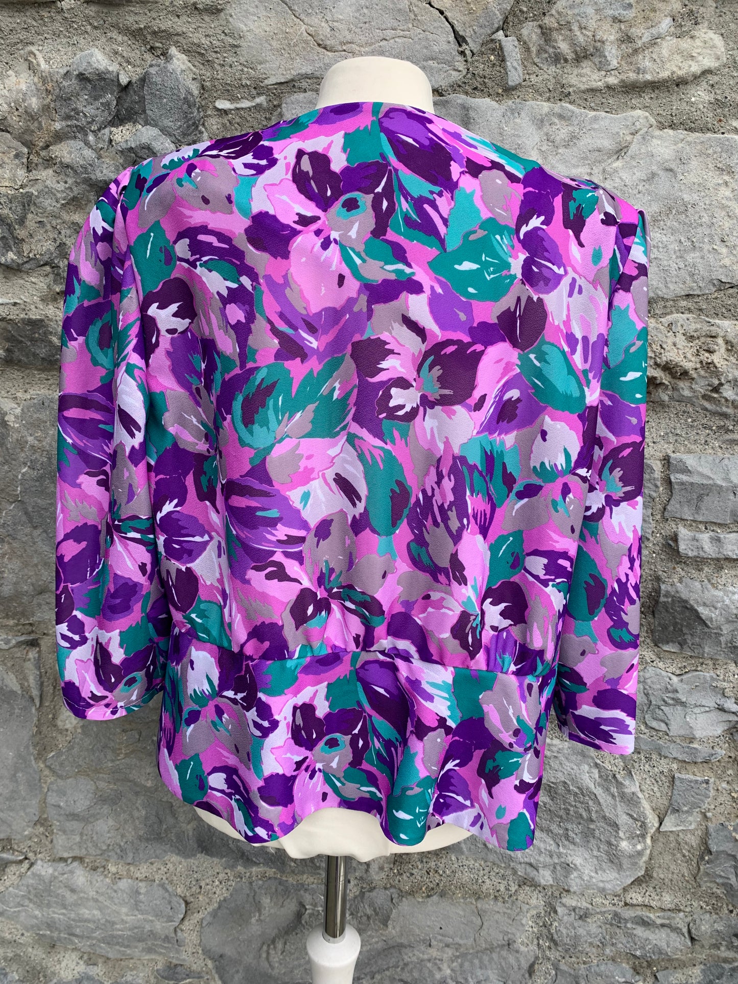 90s purple flowers jacket uk 16-18