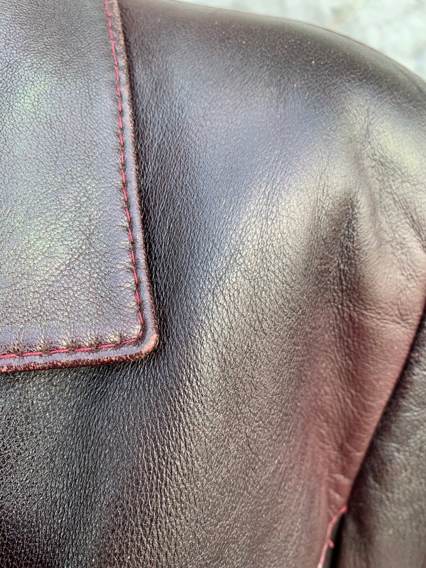 Dark burgundy leather coat uk 10