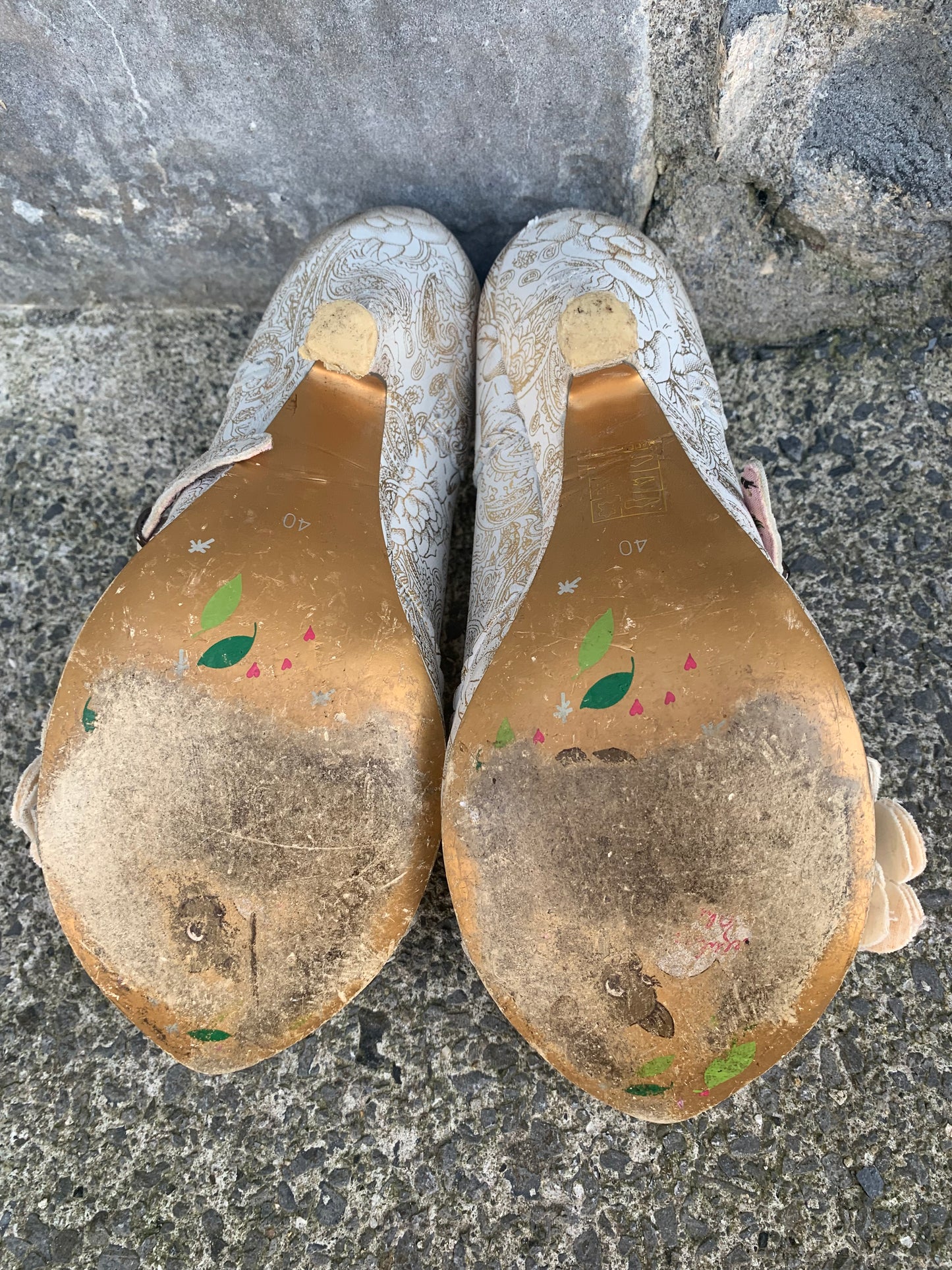 Cream heels uk 6.5 (eu 40)