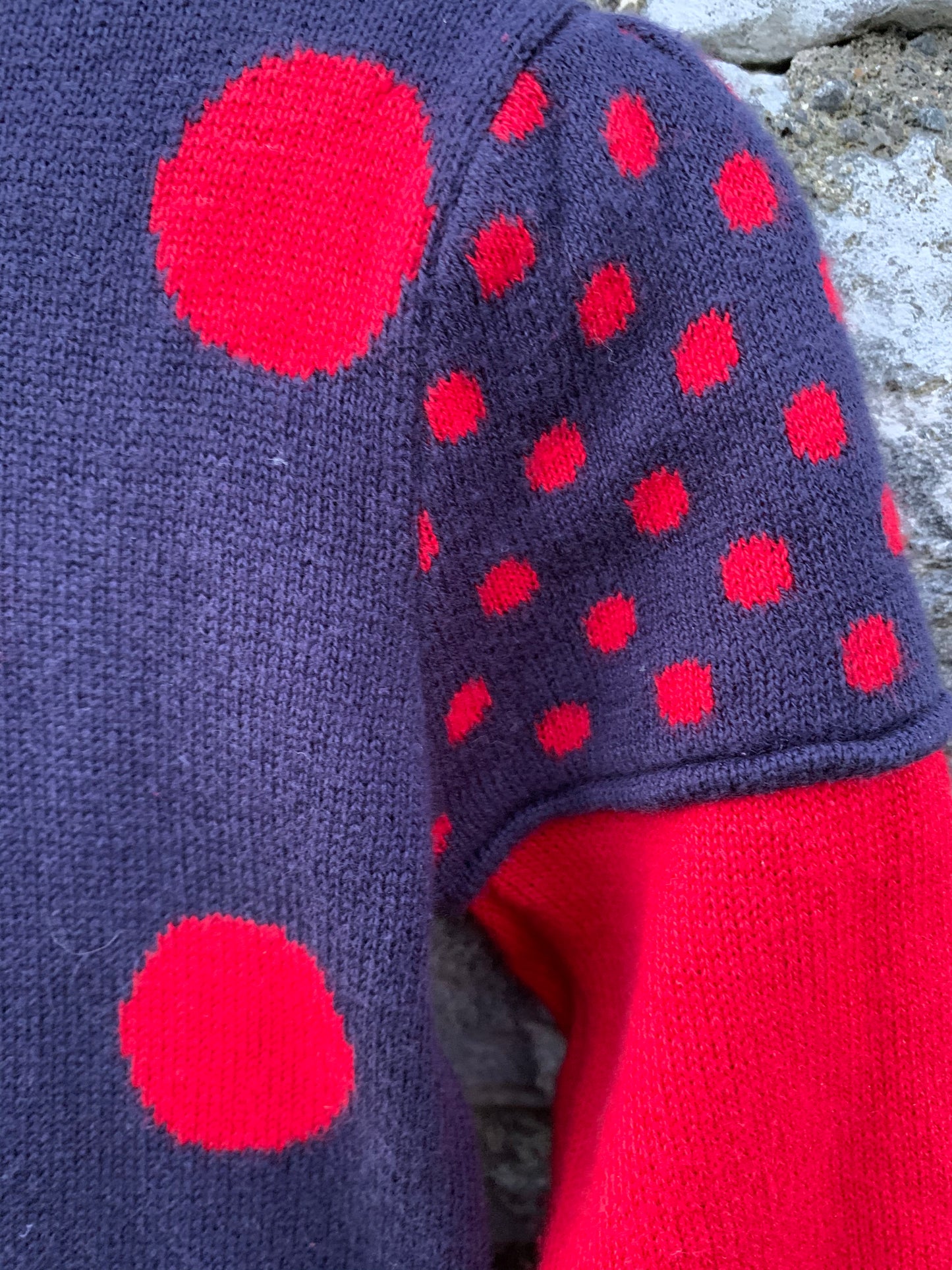 Navy&red knitted dress 12-18m (80-86cm)