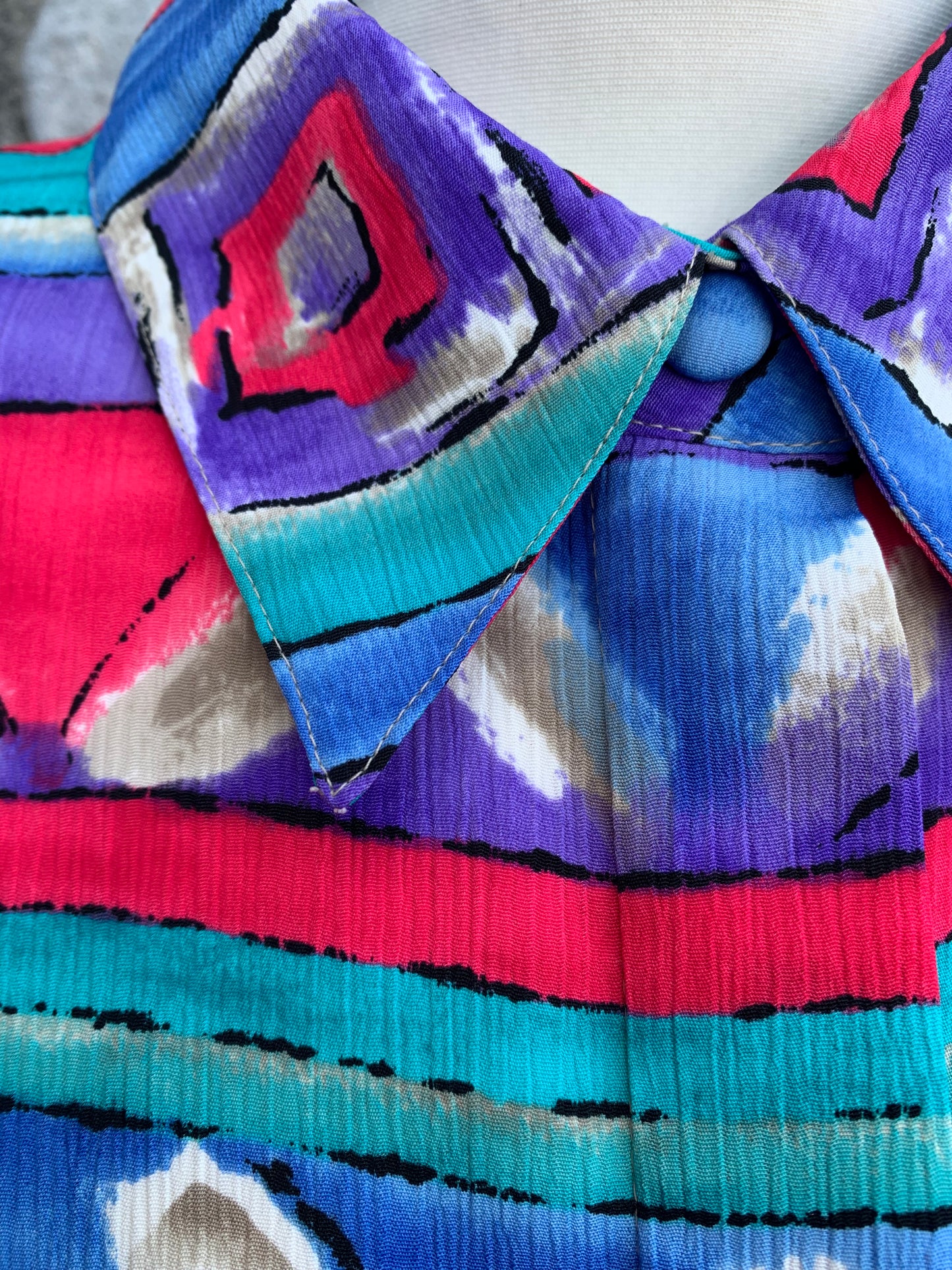 80s abstract stripes shirt uk 16-20