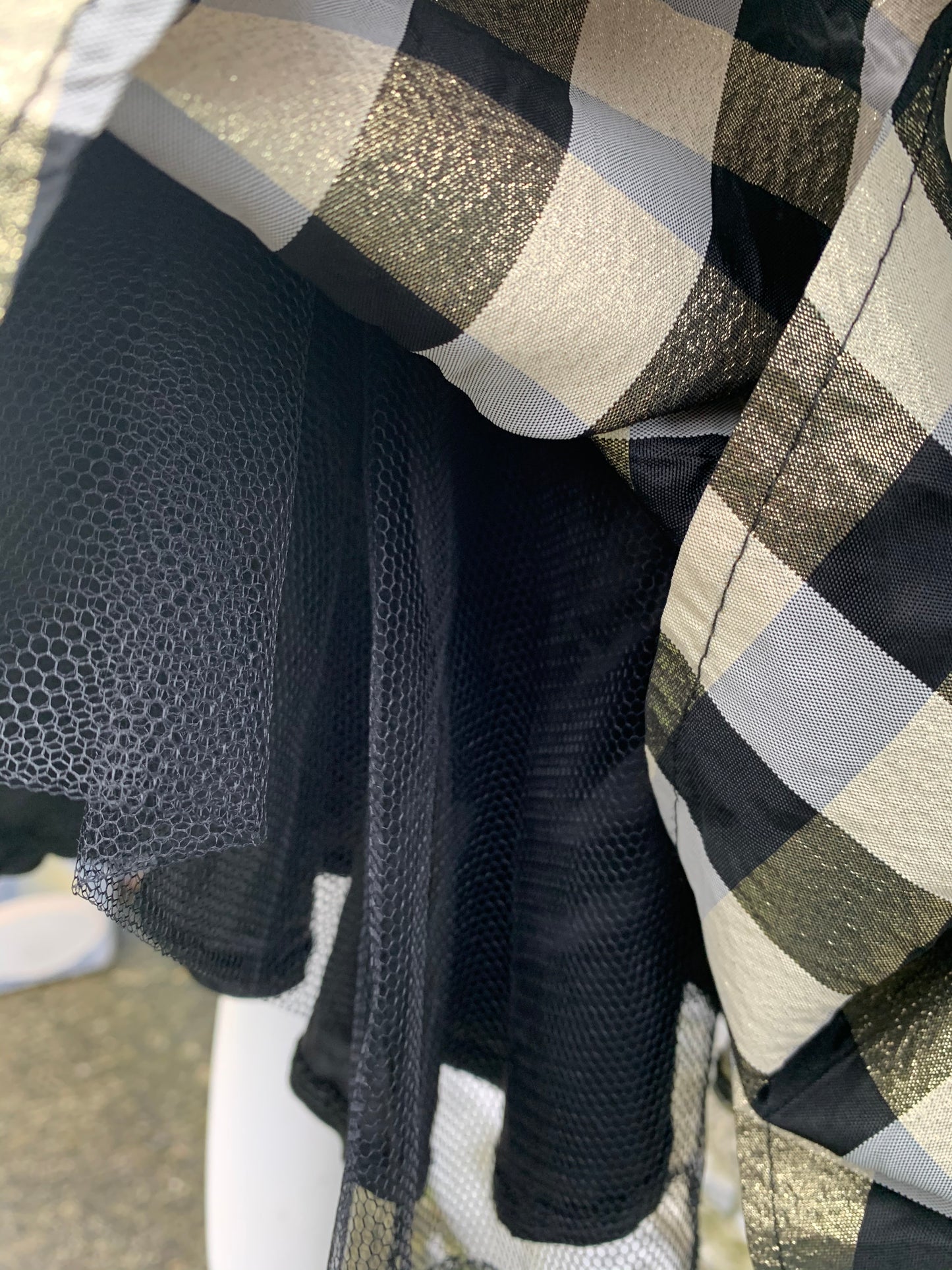 Vintage gold check dress uk 8-10