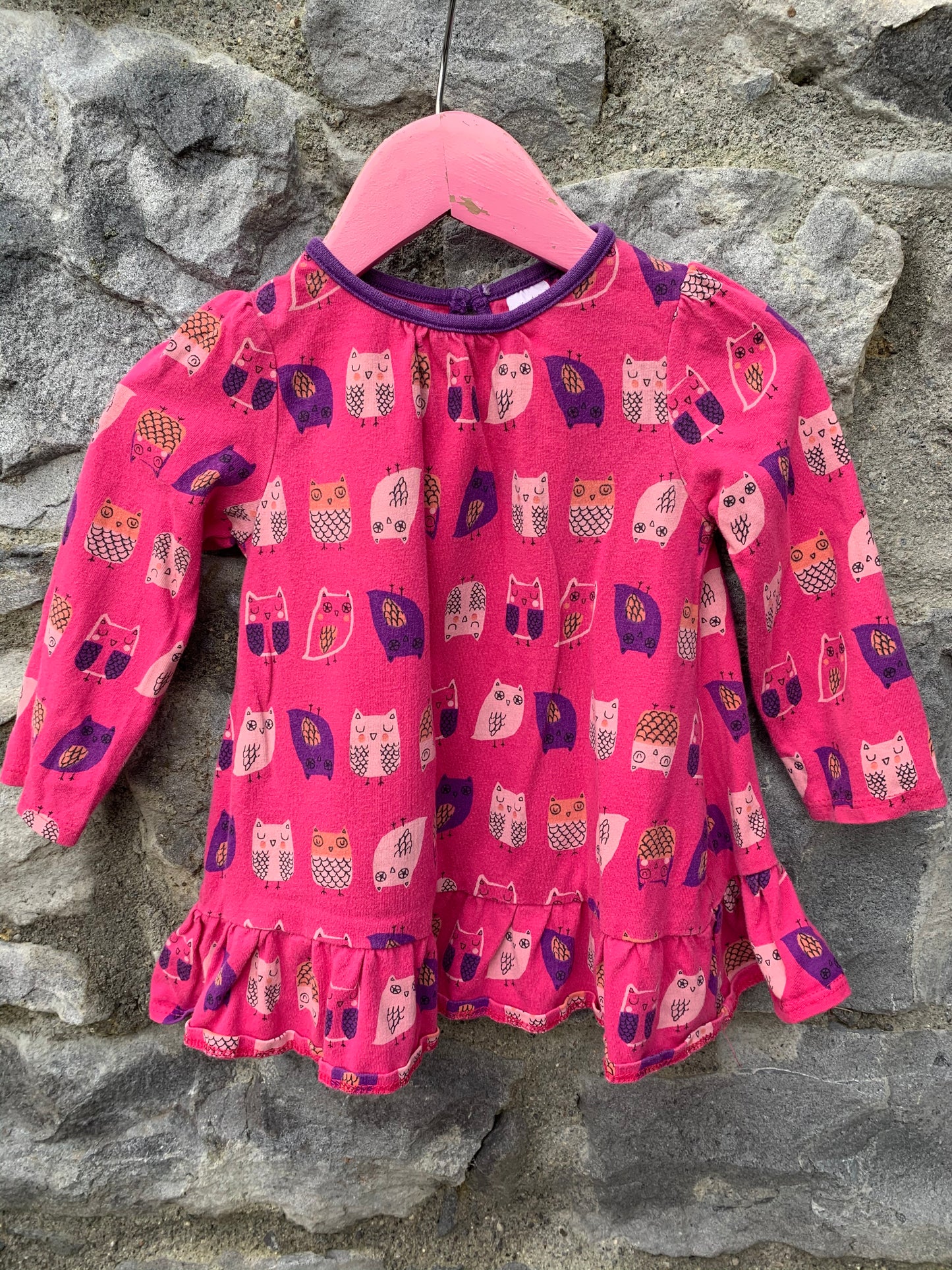 Pink owls tunic 6-9m (68-74cm)