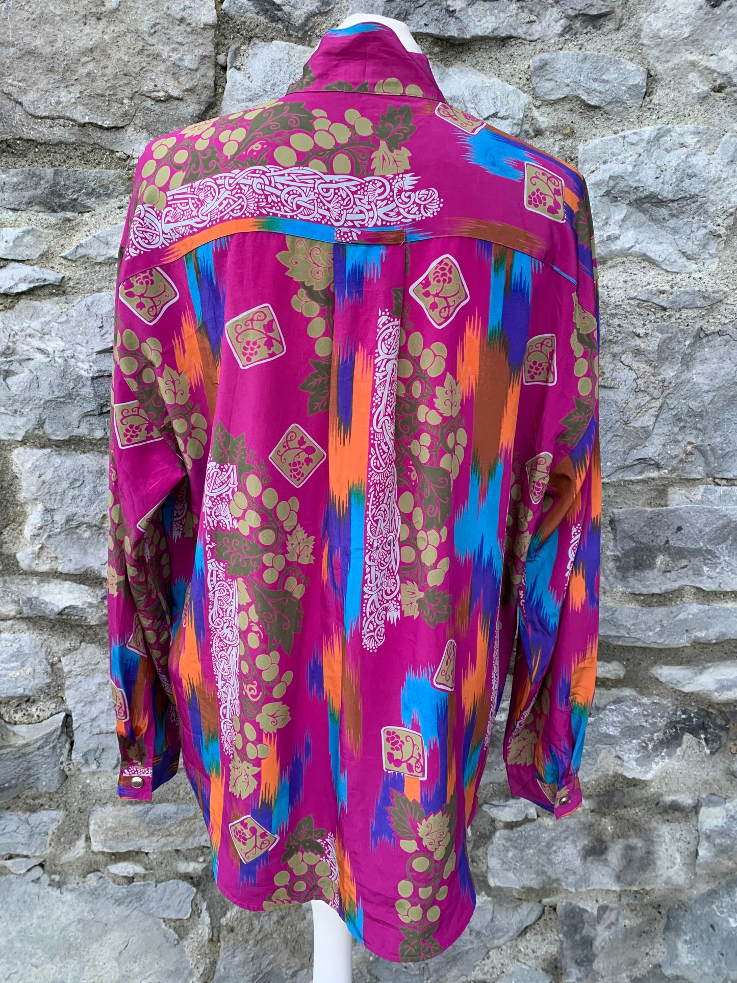 Vert 80s pink abstract shirt uk 12