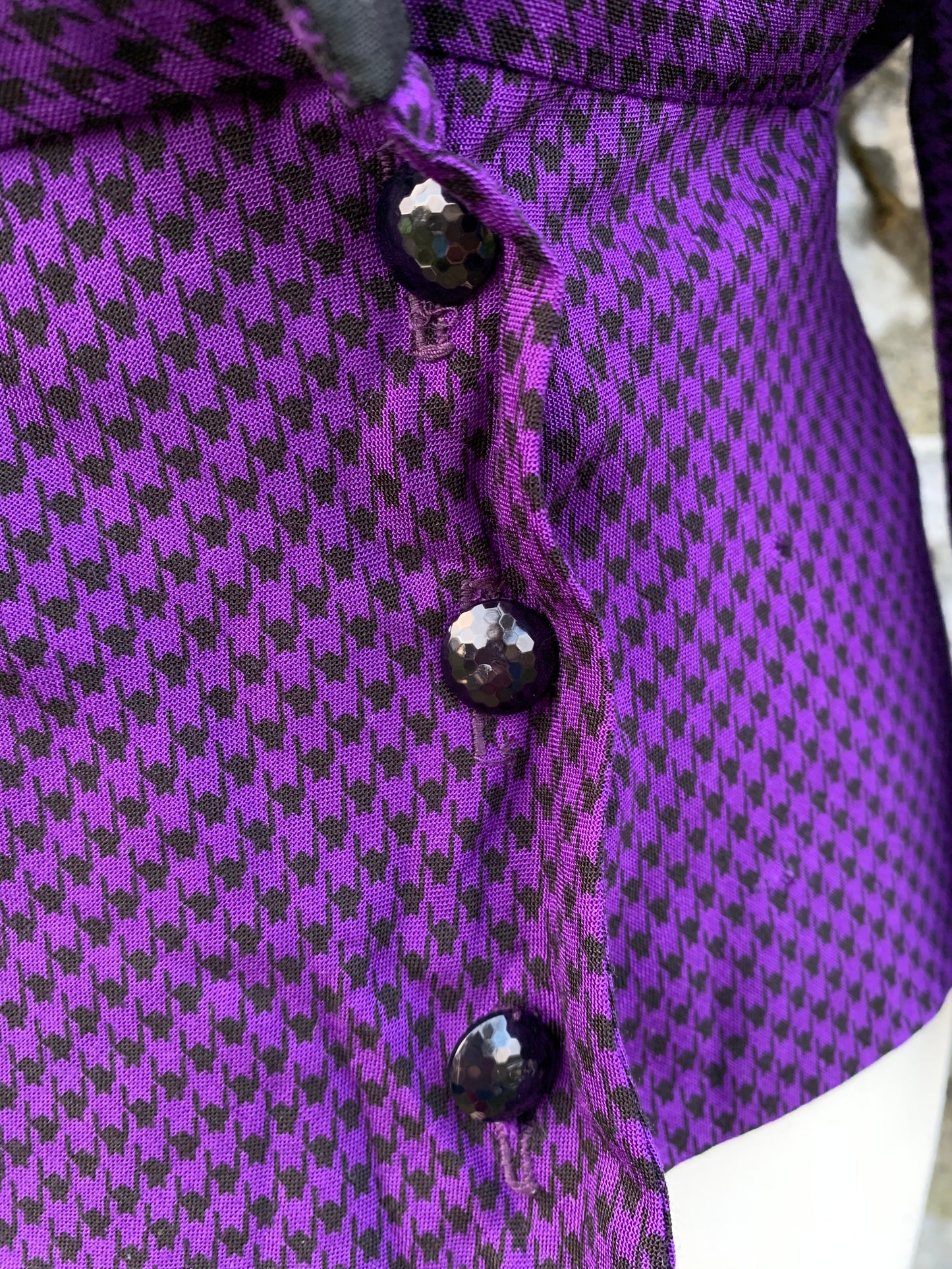 Butterfly purple houndstooth blouse uk 8
