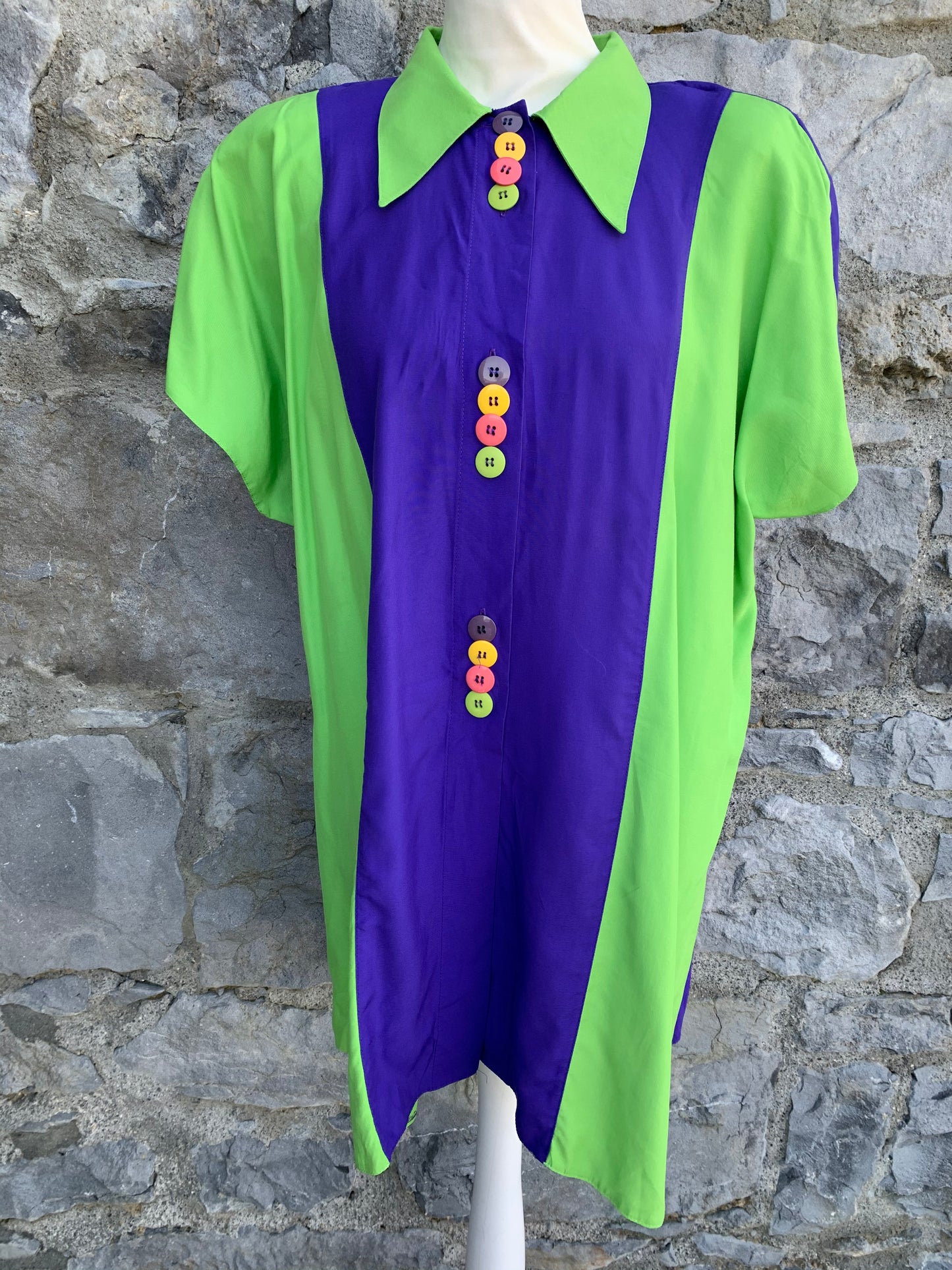 80s Green&blue shirt uk 12