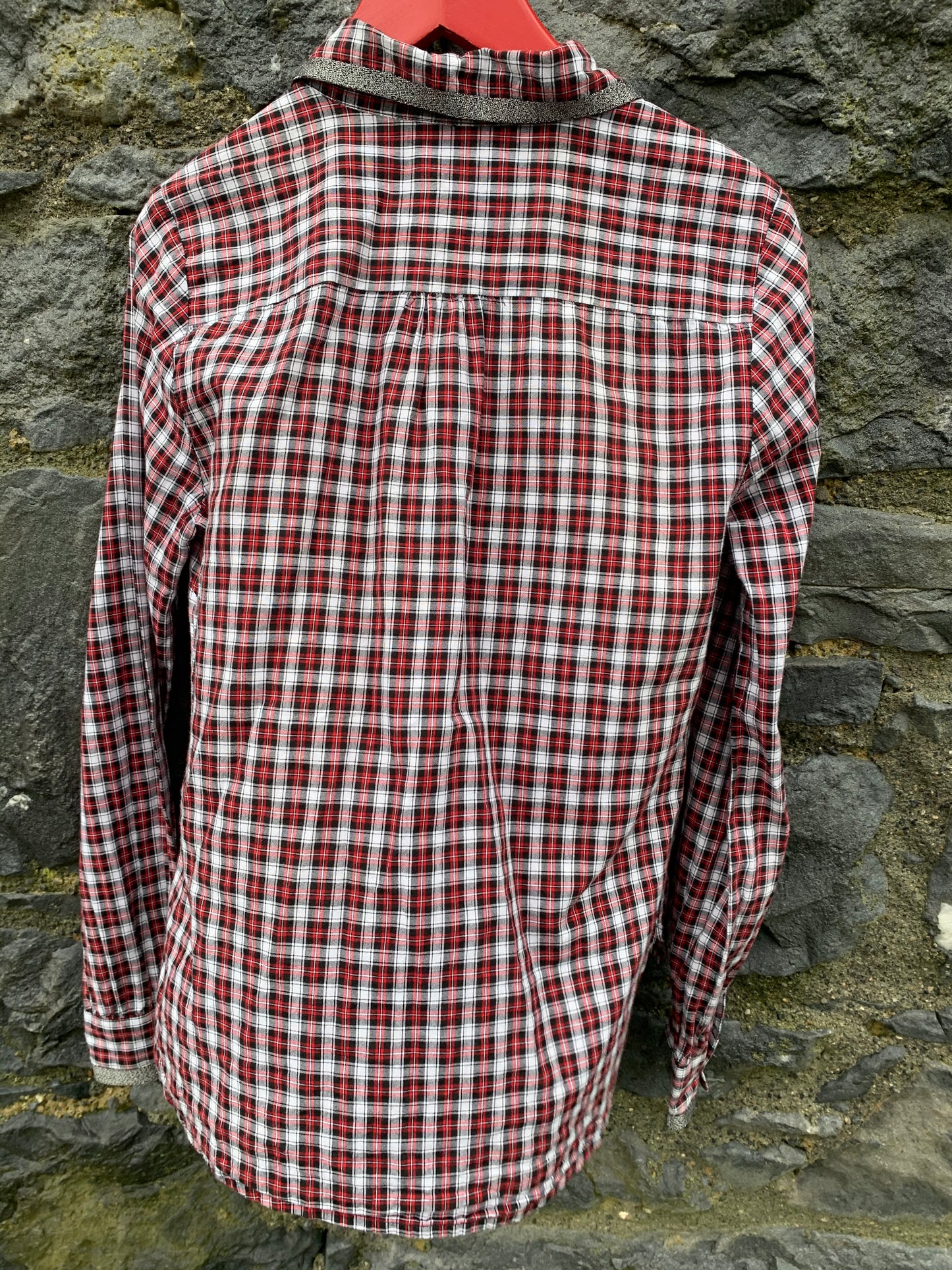 Check shirt with glitter trimming 10-11y (140-146cm)