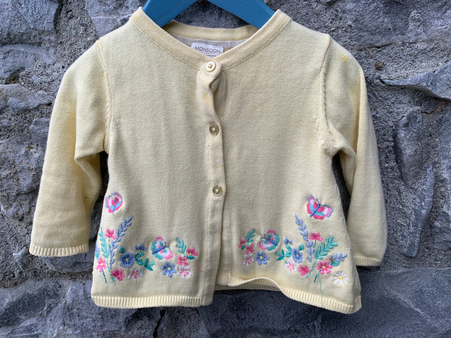 Yellow embroidered cardigan 9-12m (74-80cm)