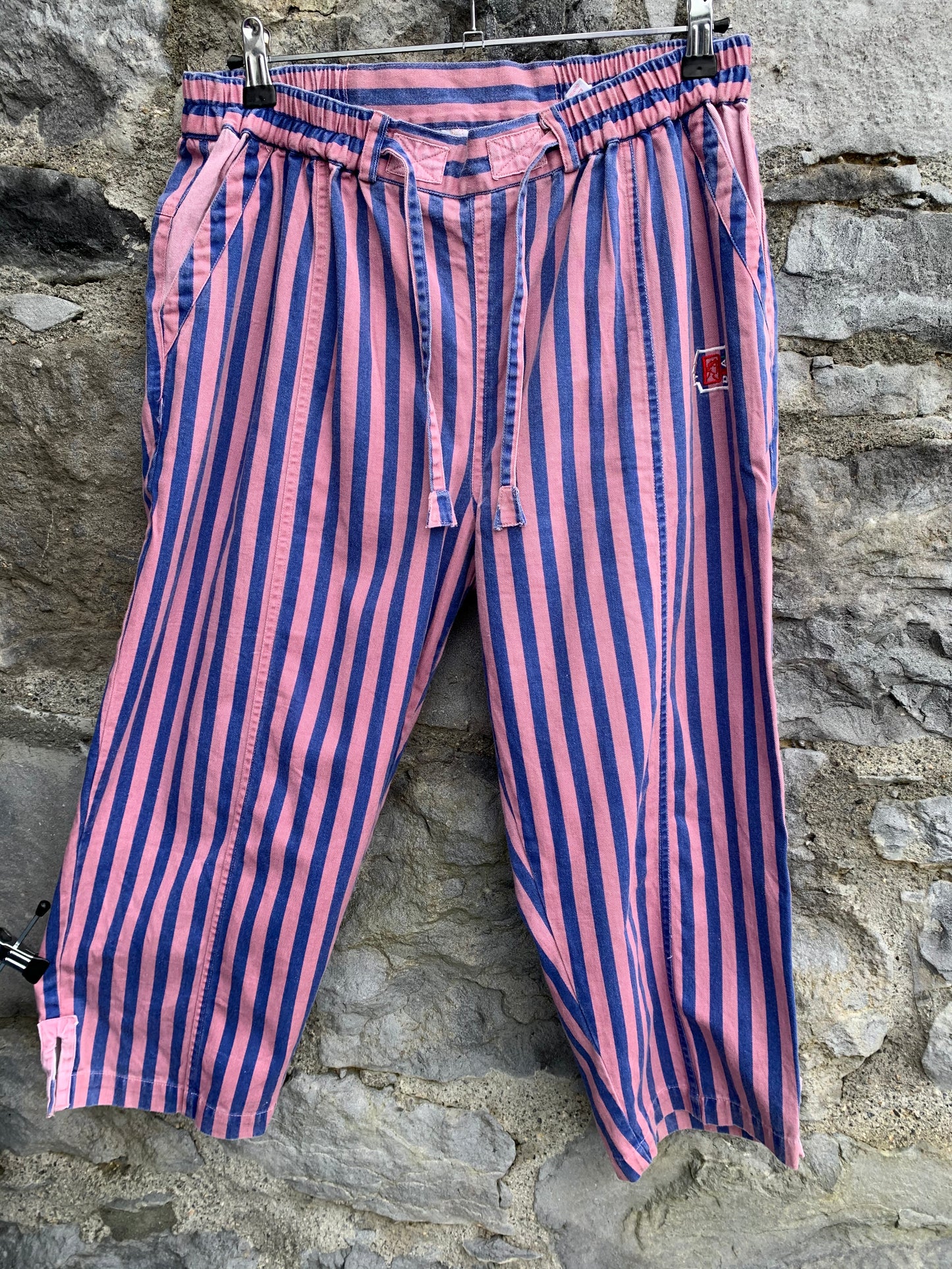 Deal 80s pink&blue stripy pants uk 14-18