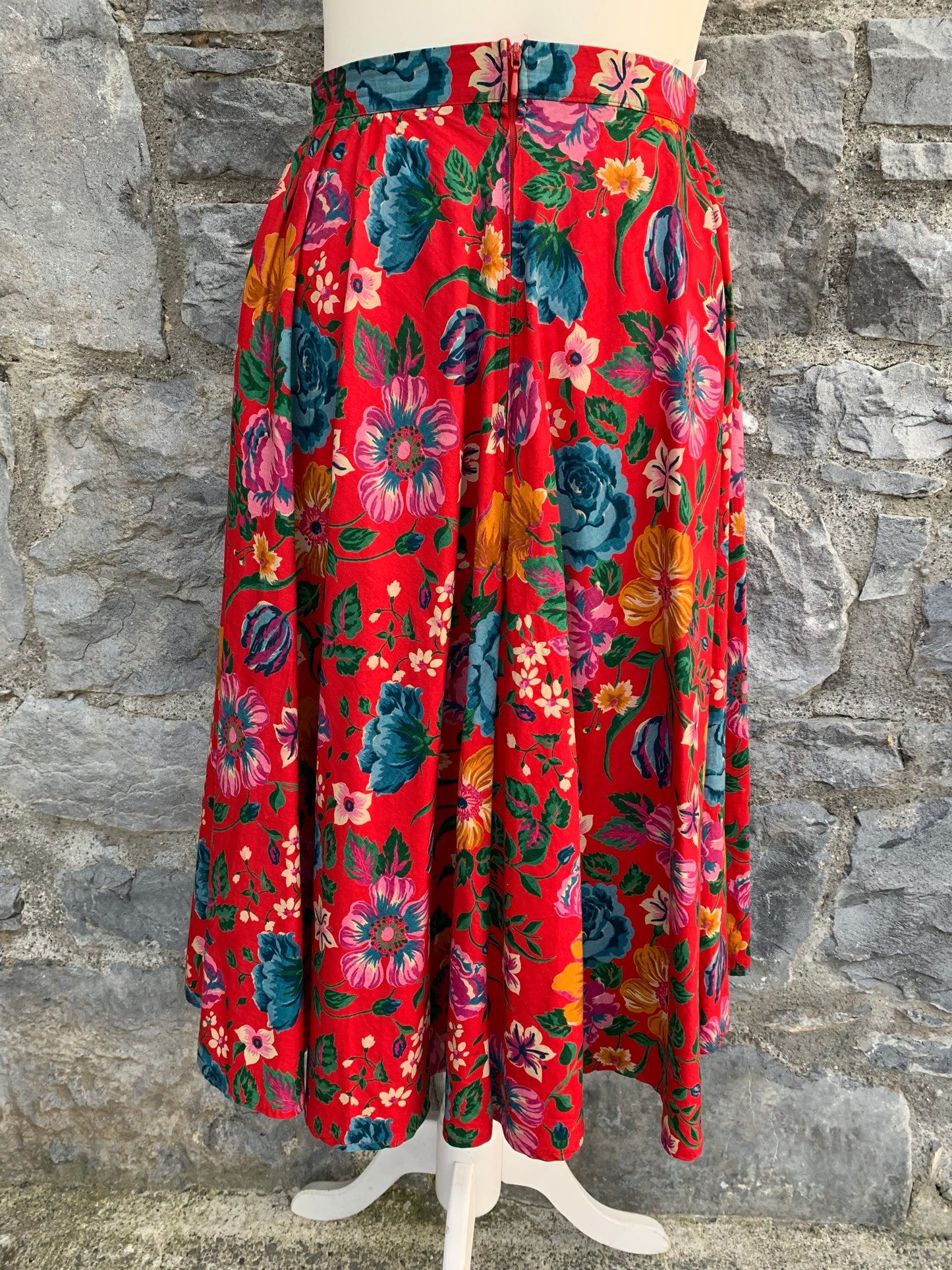 80s floral full skirt uk 8