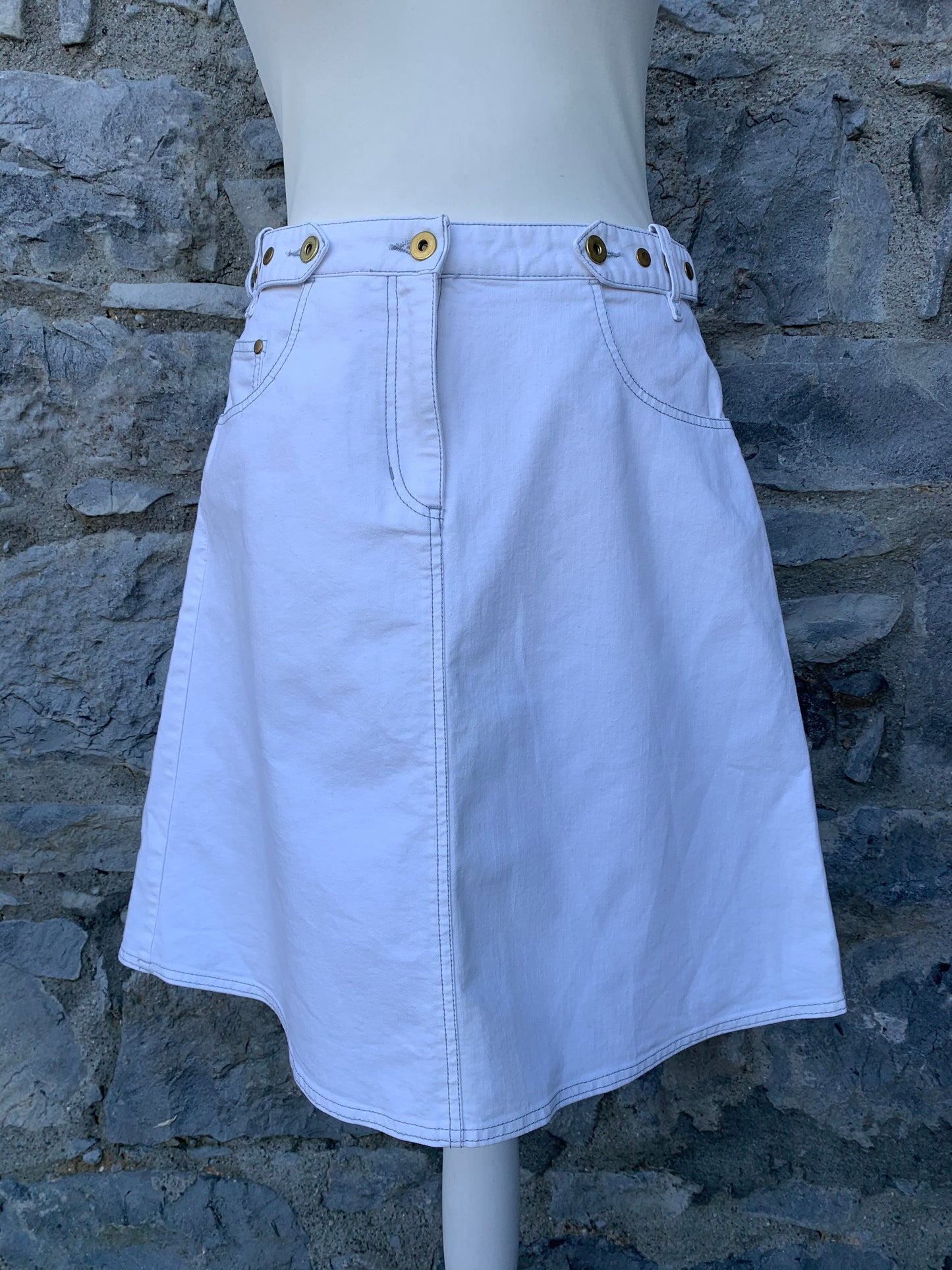 White denim skirt uk 10