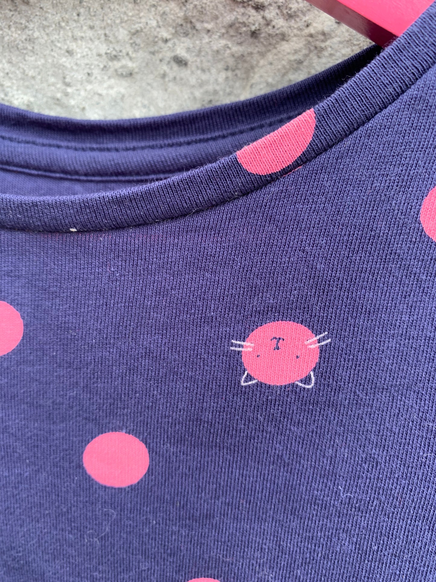 Navy dress with cat dots 18-24m (86-92cm)