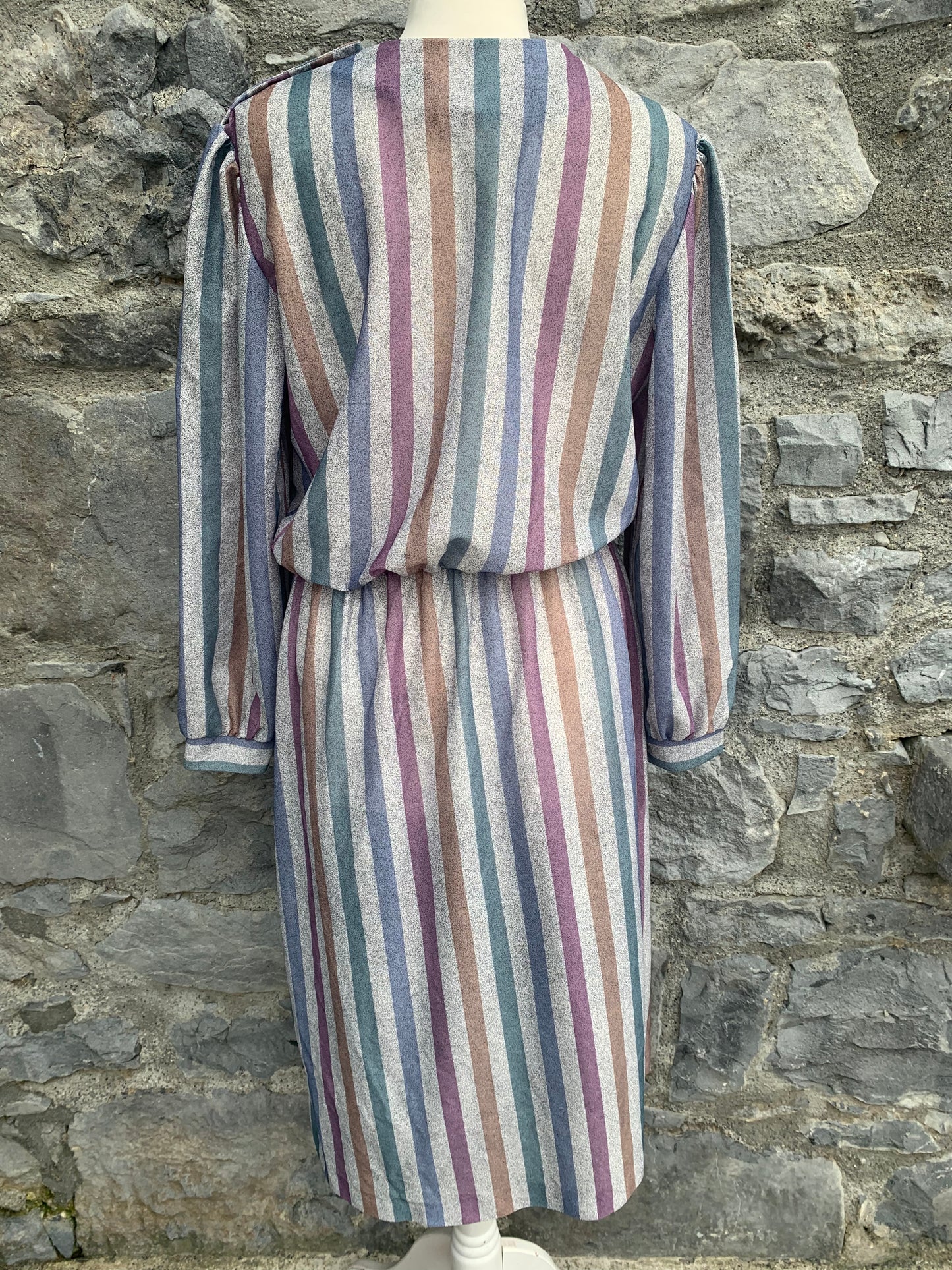 Aygee 80s grey stripy dress uk 12