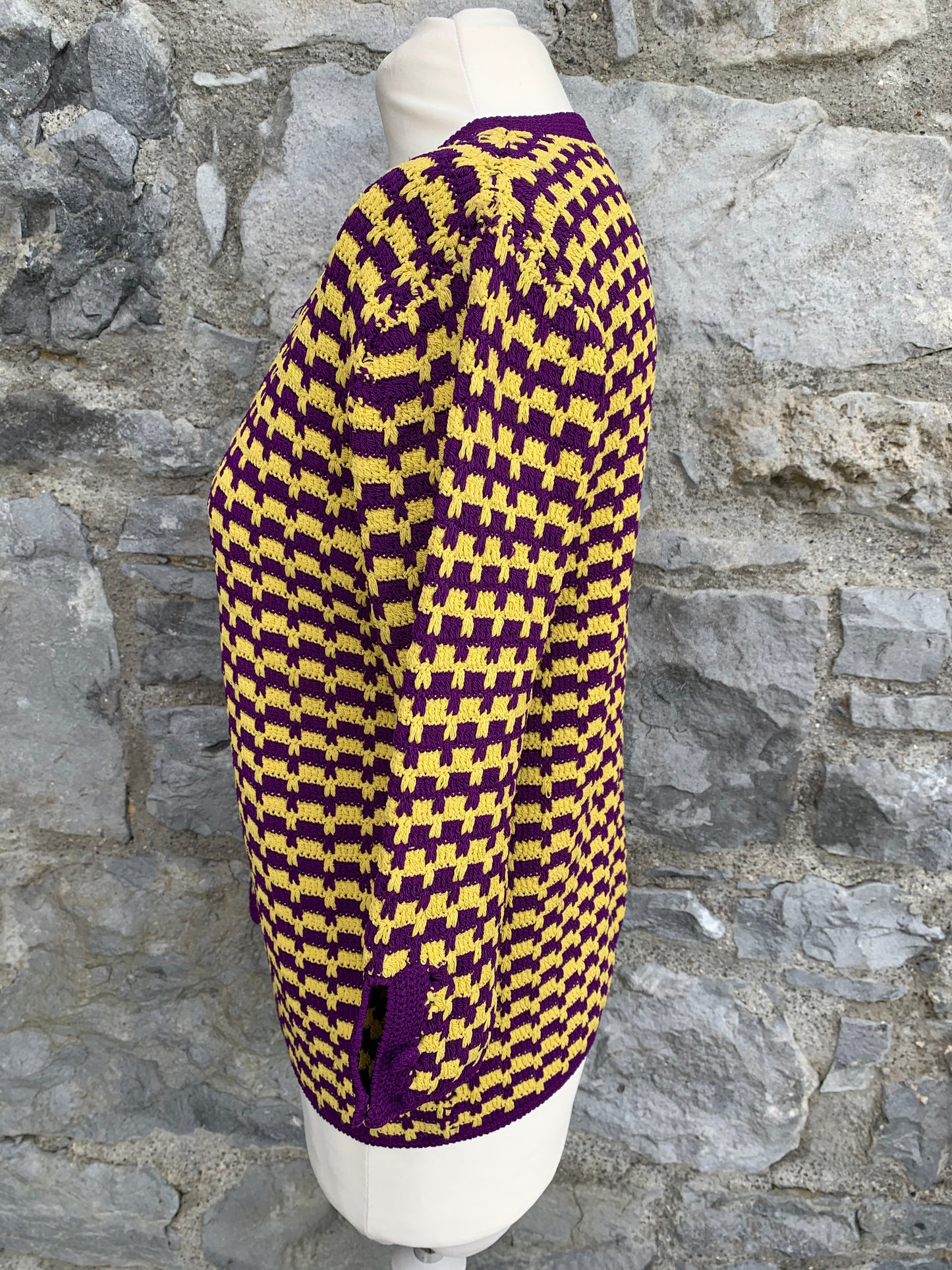 Purple&yellow cardigan uk 12