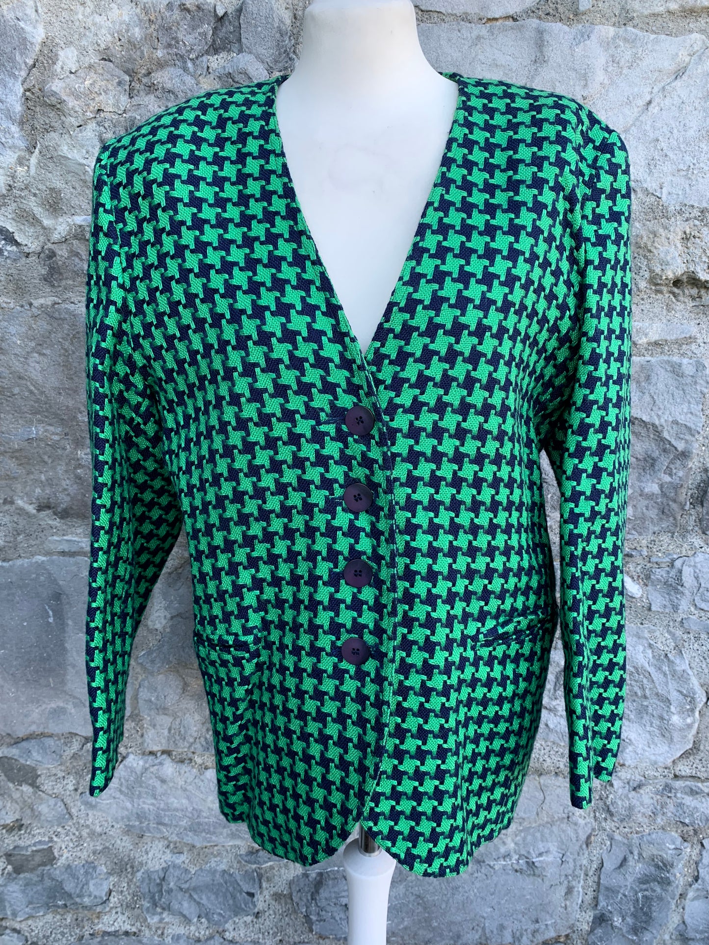 Houndstooth green jacket uk 14