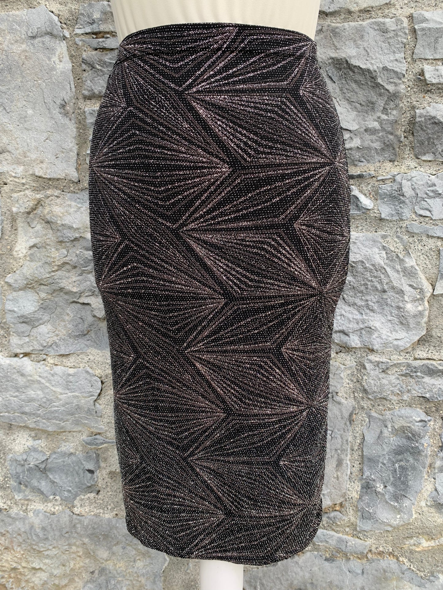 Silver geometric skirt uk 6-8