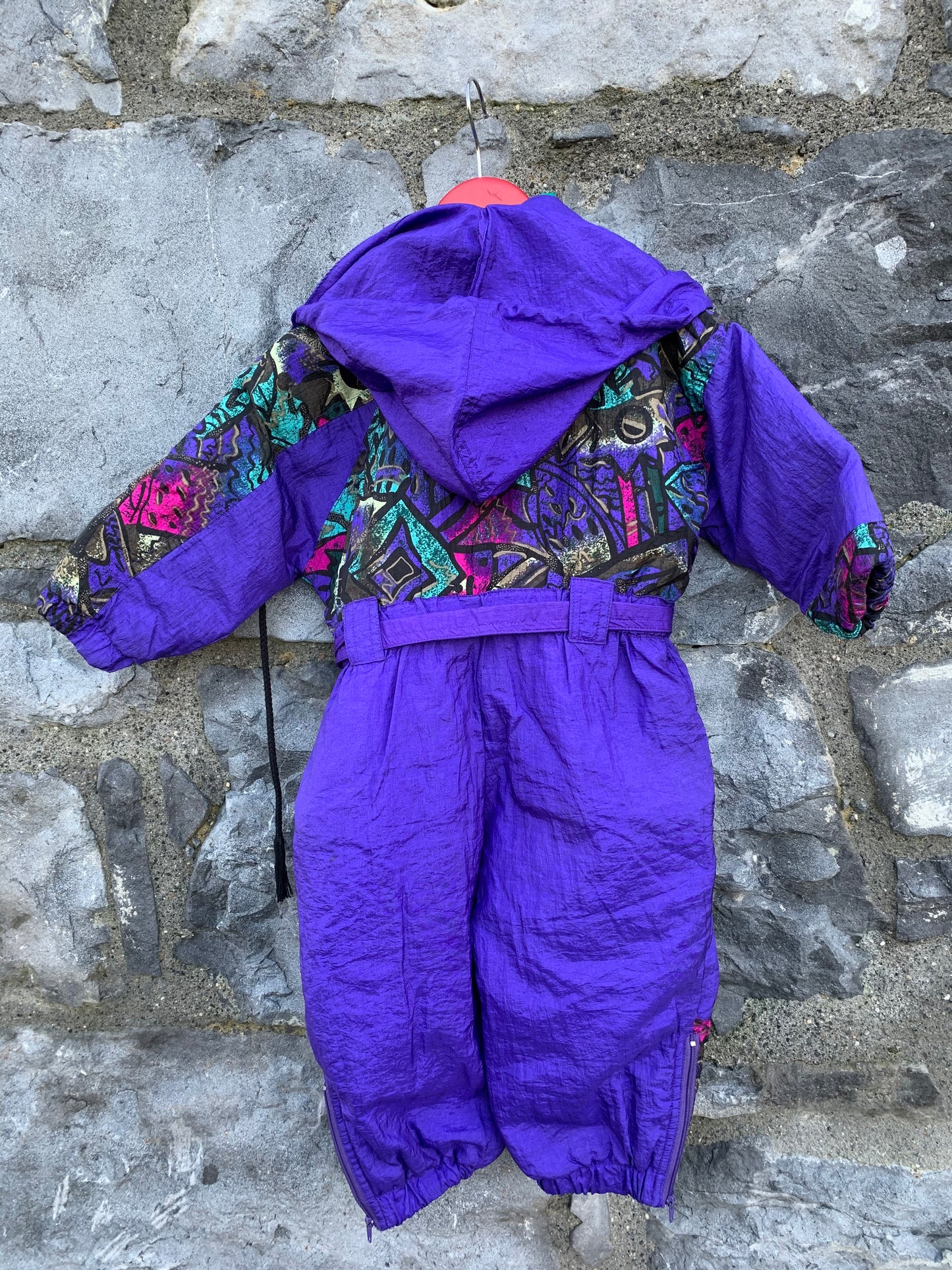 Purple abstract winter suit 9-12m (74-80cm)