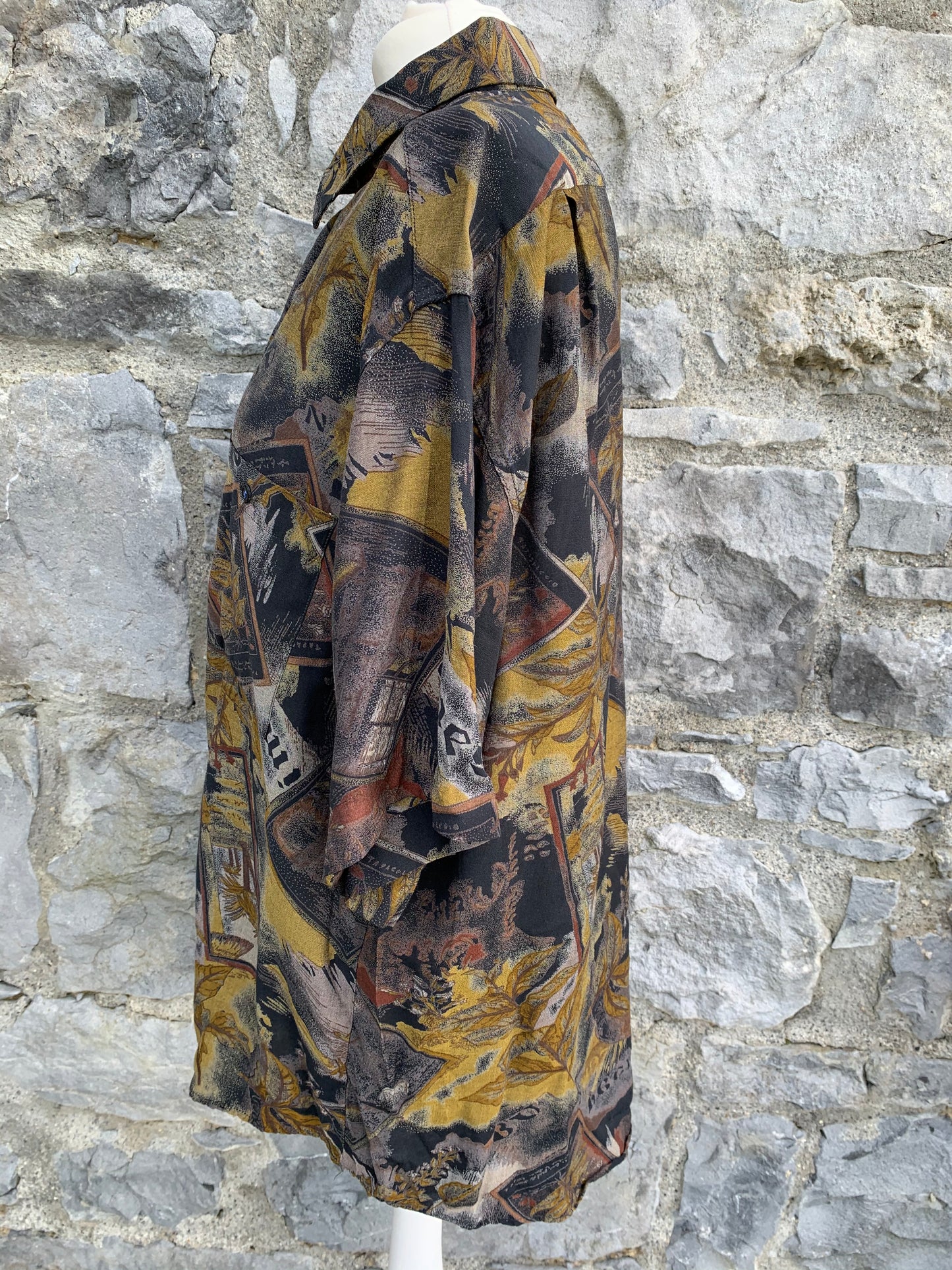 Dergi 80s brown leaves shirt Large