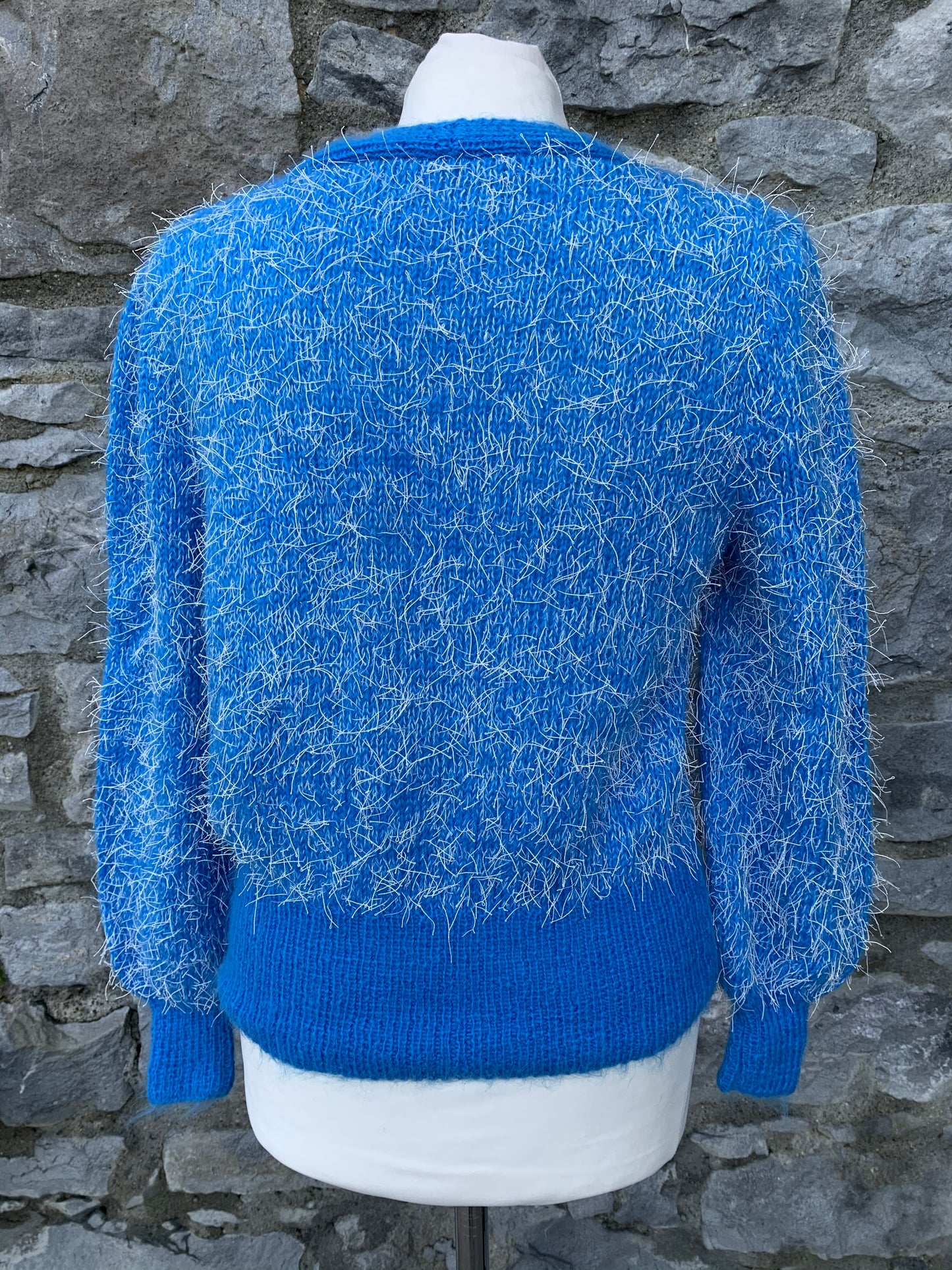 Blue hairy cardigan u k10