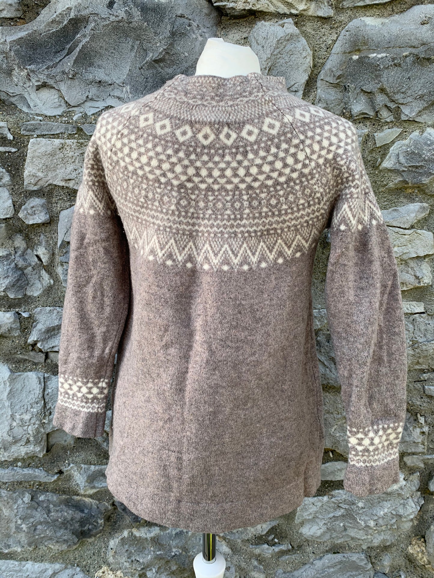 Beige jumper with Norwegian print uk 10