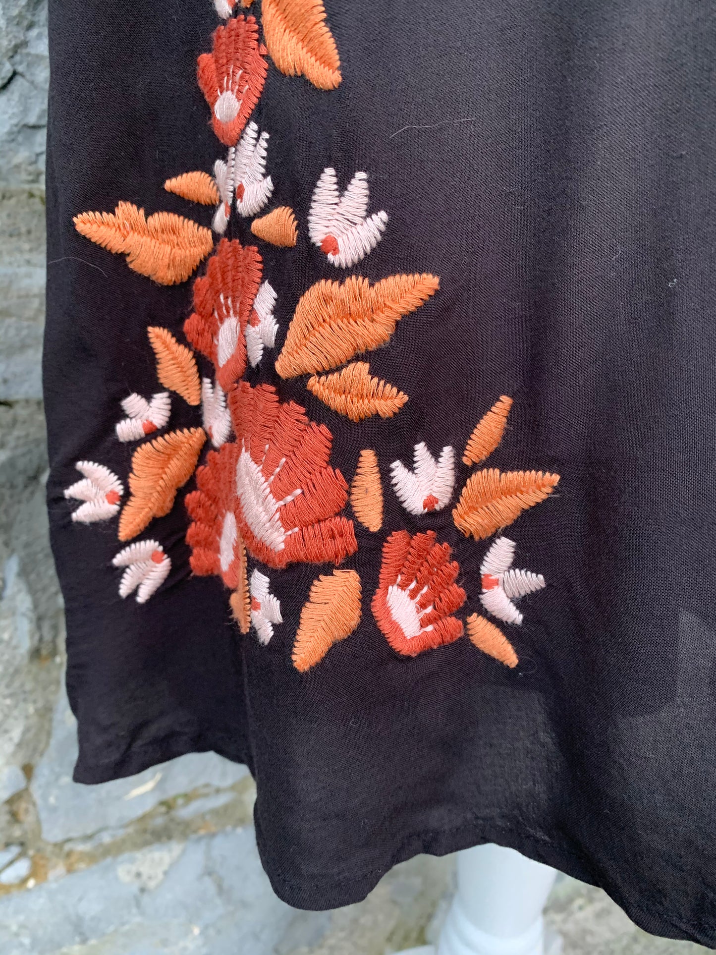 Black dress with small embroidery uk 10-12
