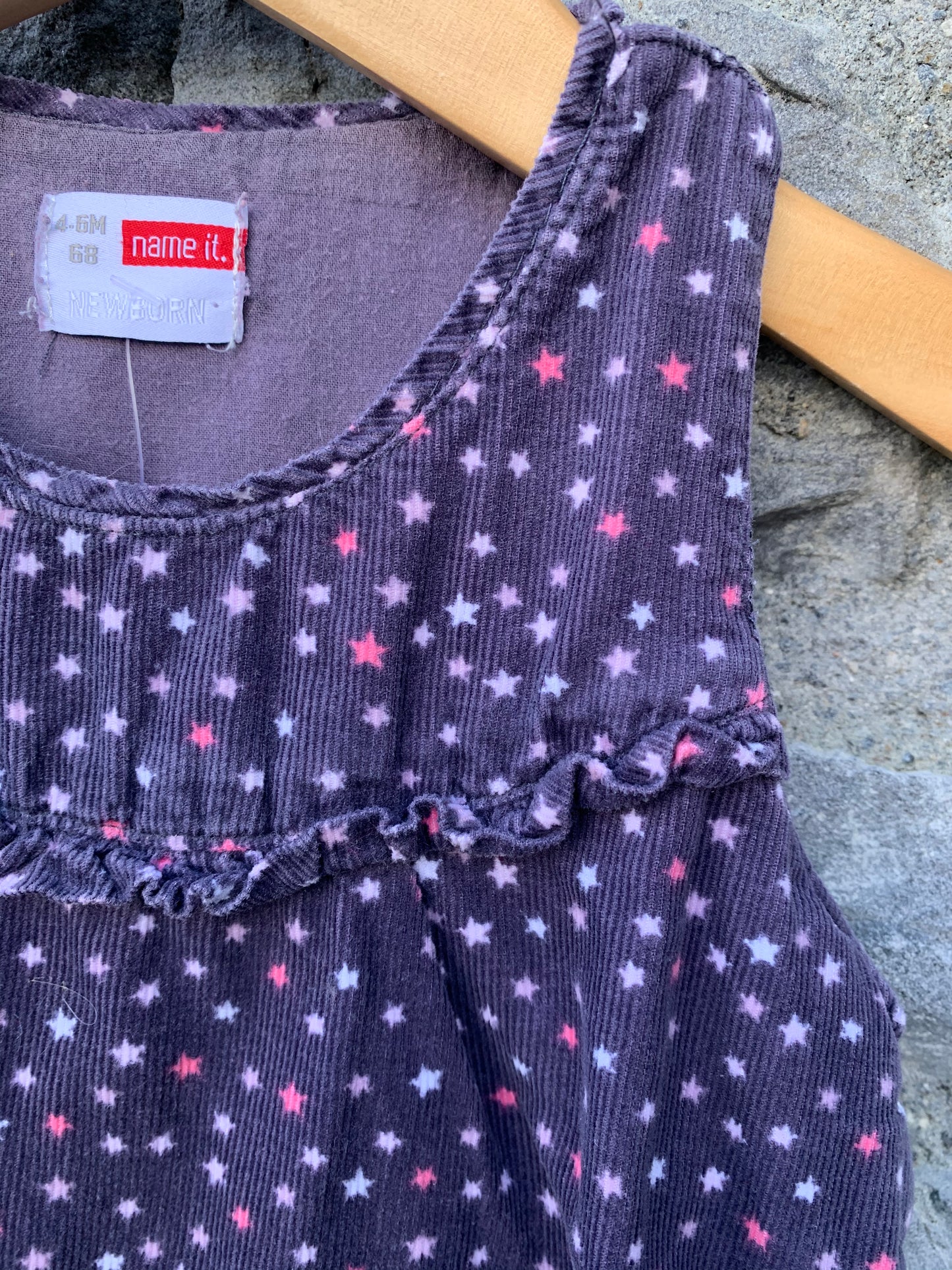 Purple cord dress 4-6m (62-68cm)