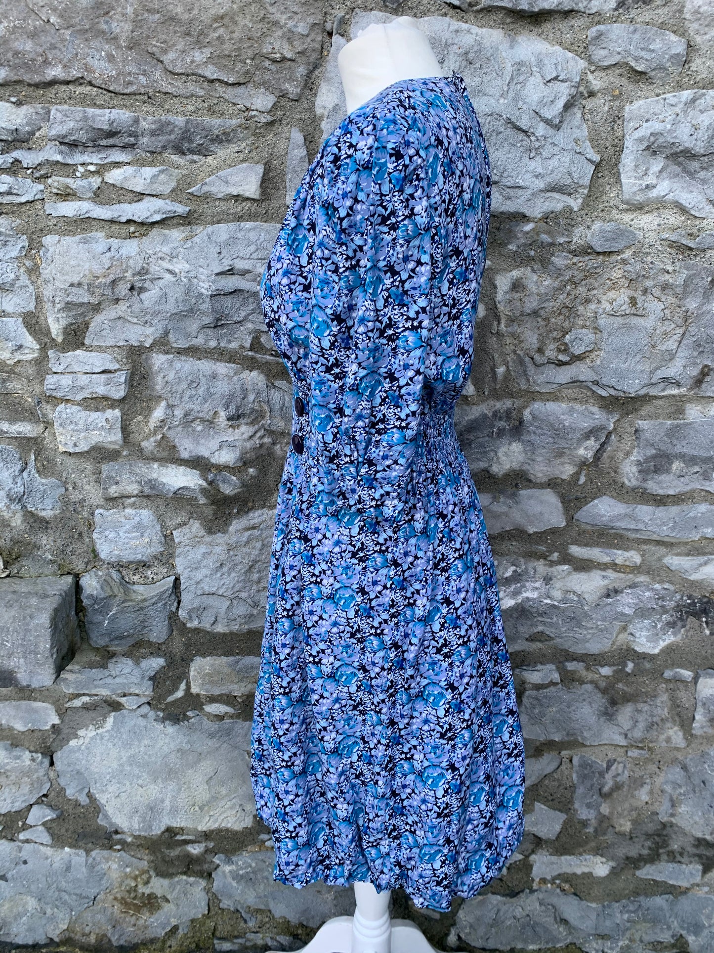 Braemar 80s blue floral dress uk 10
