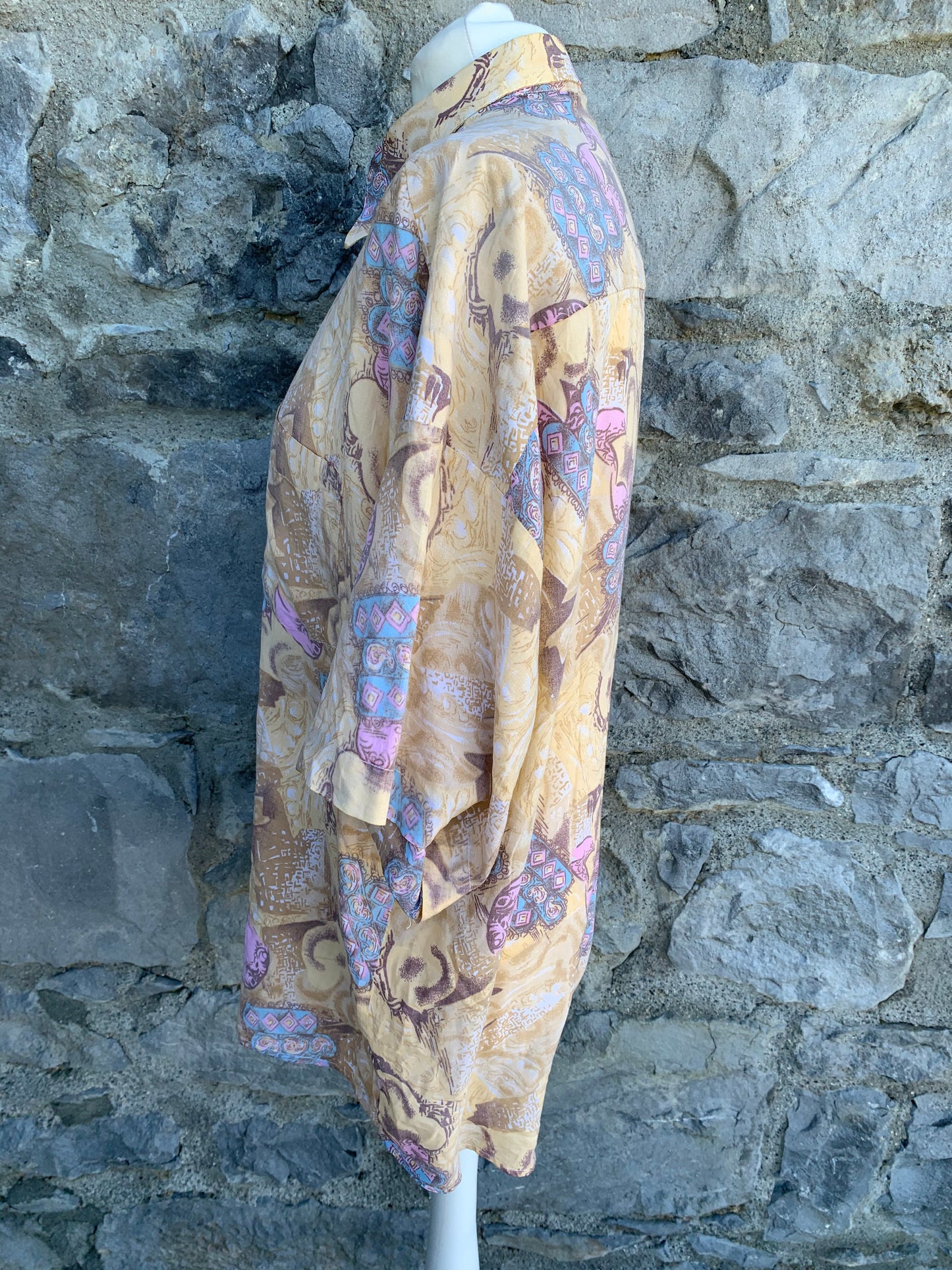 80s yellow&purple shirt Large
