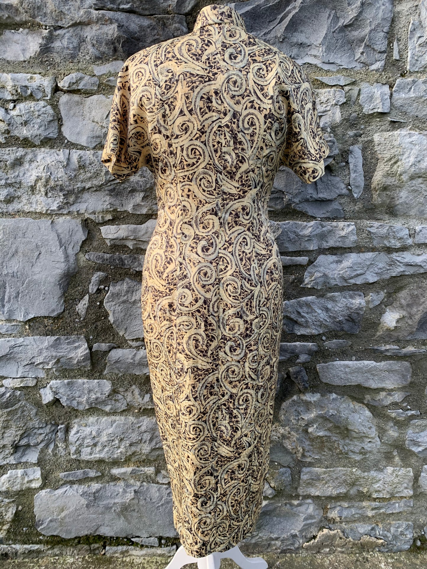 Shomi beige midi dress uk 8