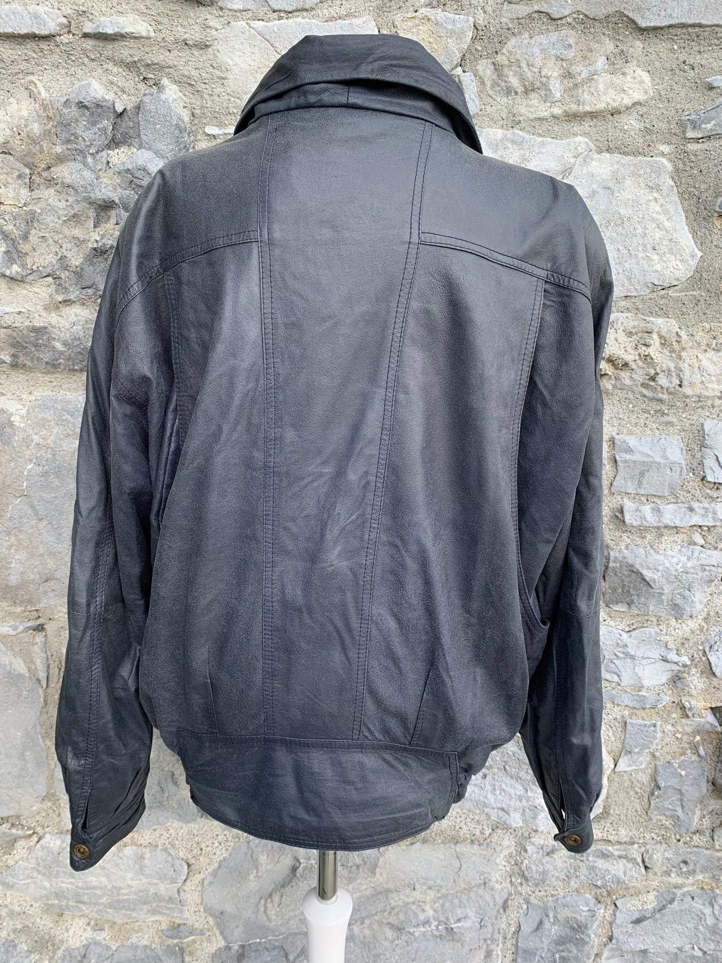 Fox&Model navy leather jacket Large