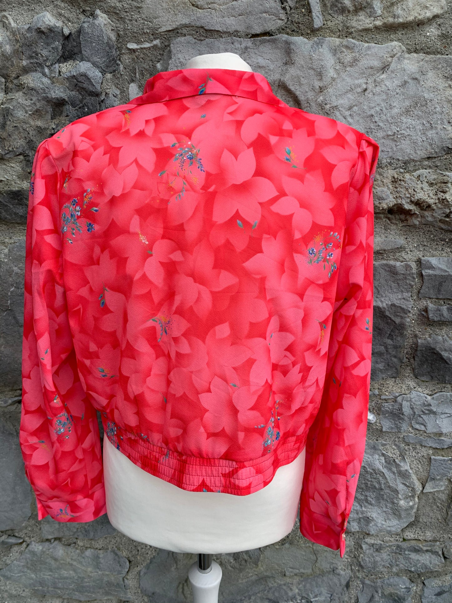 MK 80s pink floral blouse uk 12-14