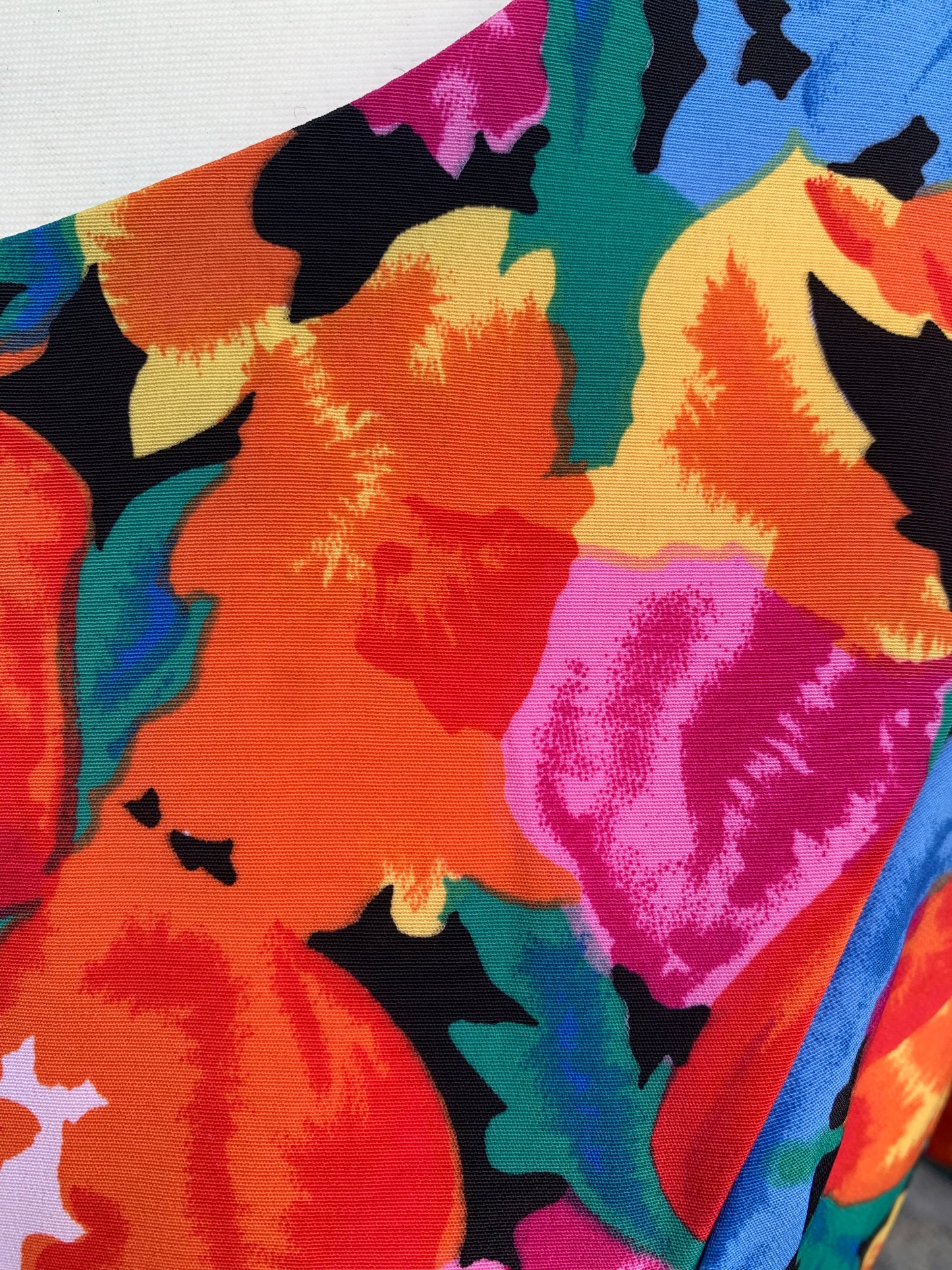 Essentials 80s colourful floral dress uk 12