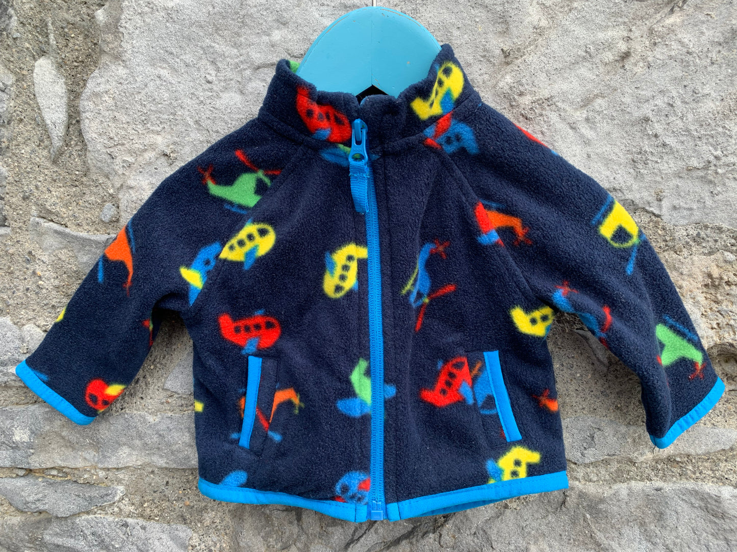 Navy airplanes fleece 0-3m (56-62cm)