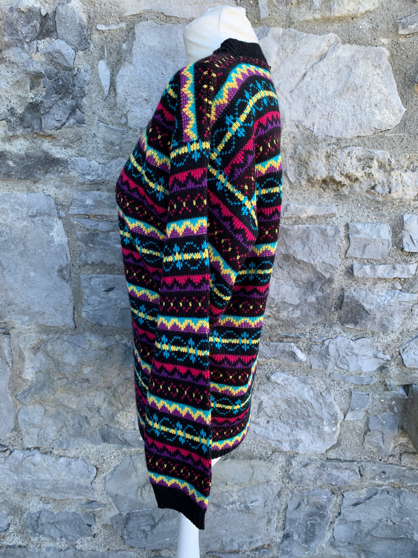 80s colourful geometric jumper uk 8-10