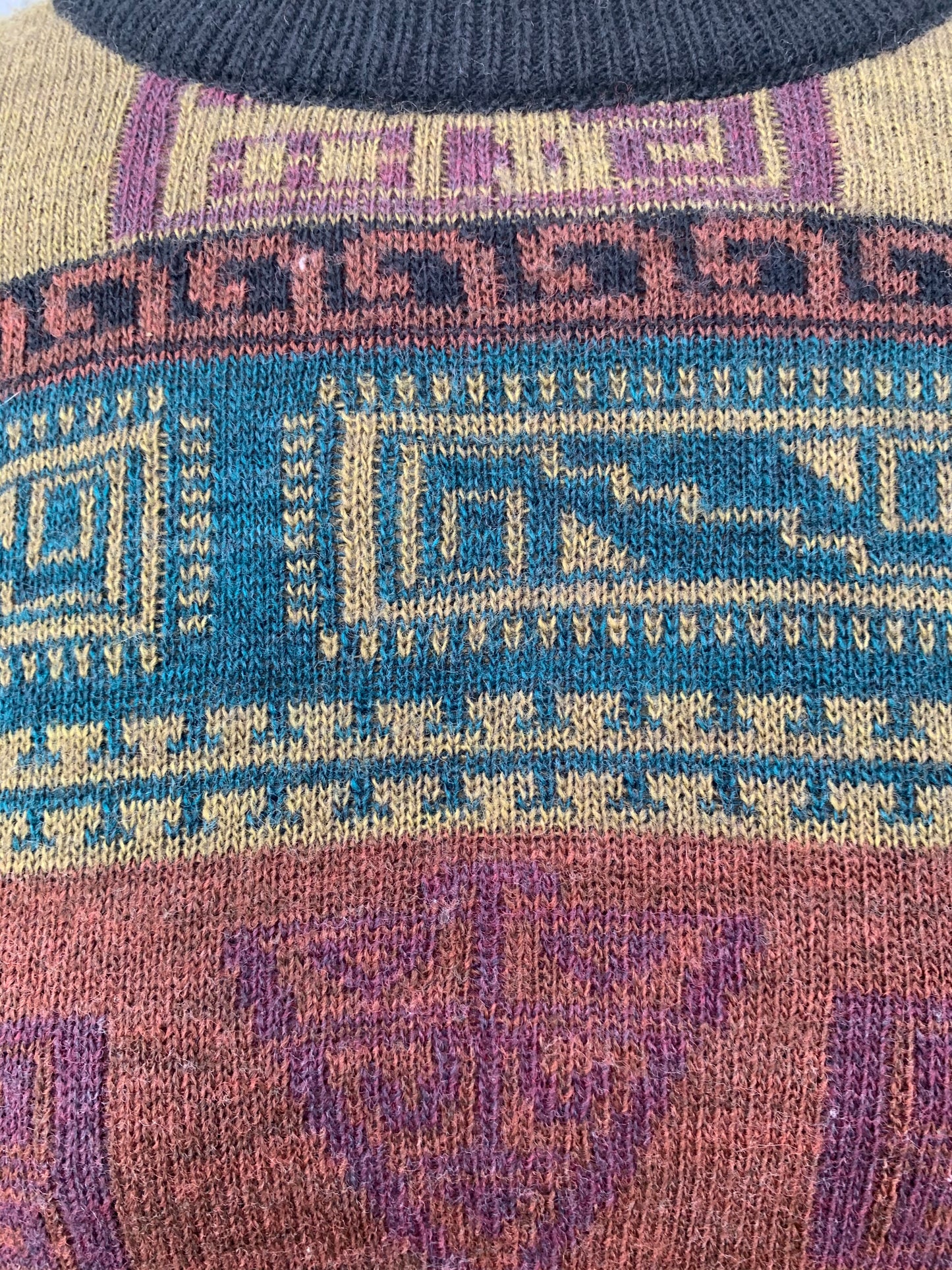 80s brown Aztec jumper M/L
