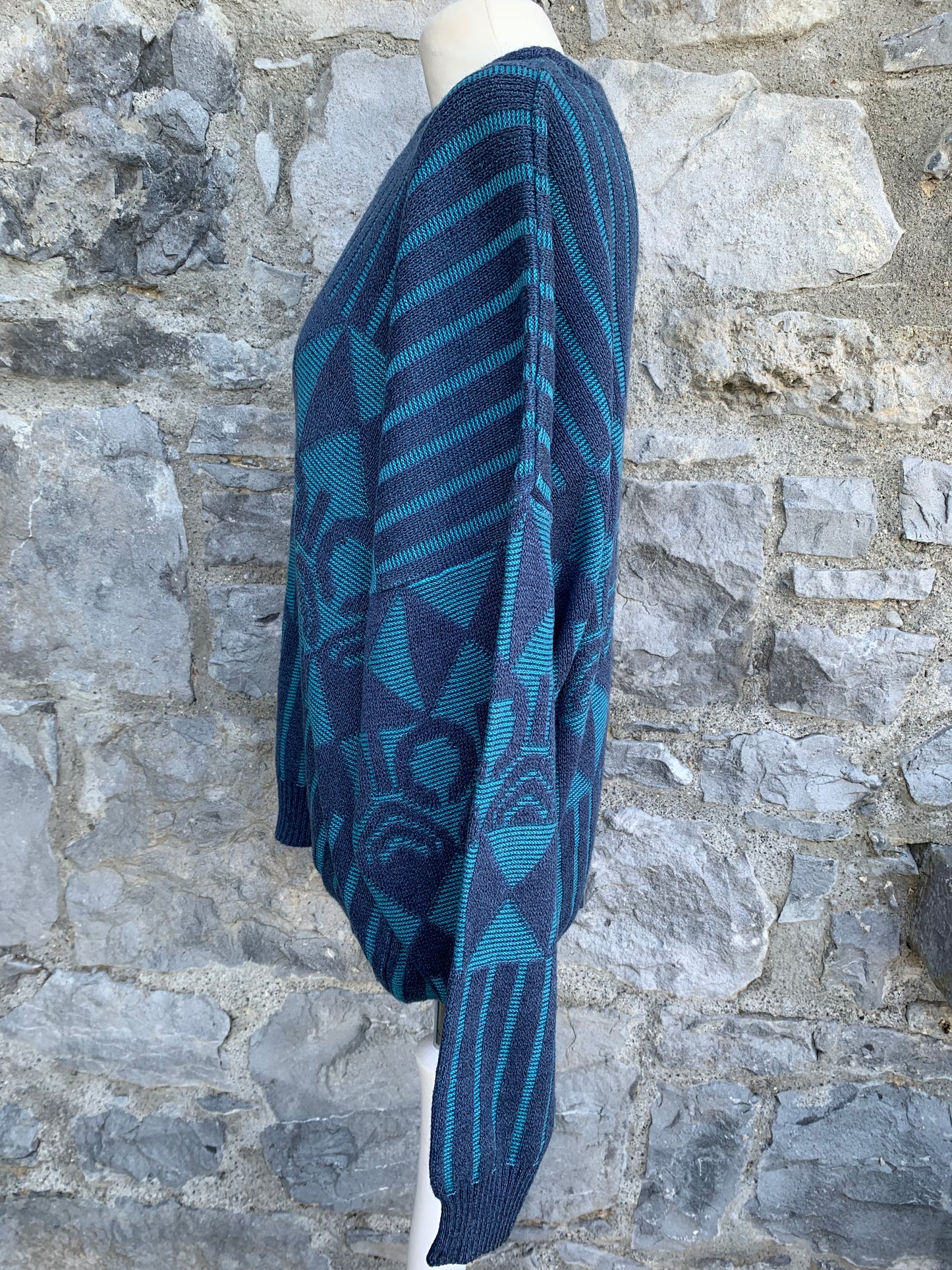 Blue geometric jumper Large