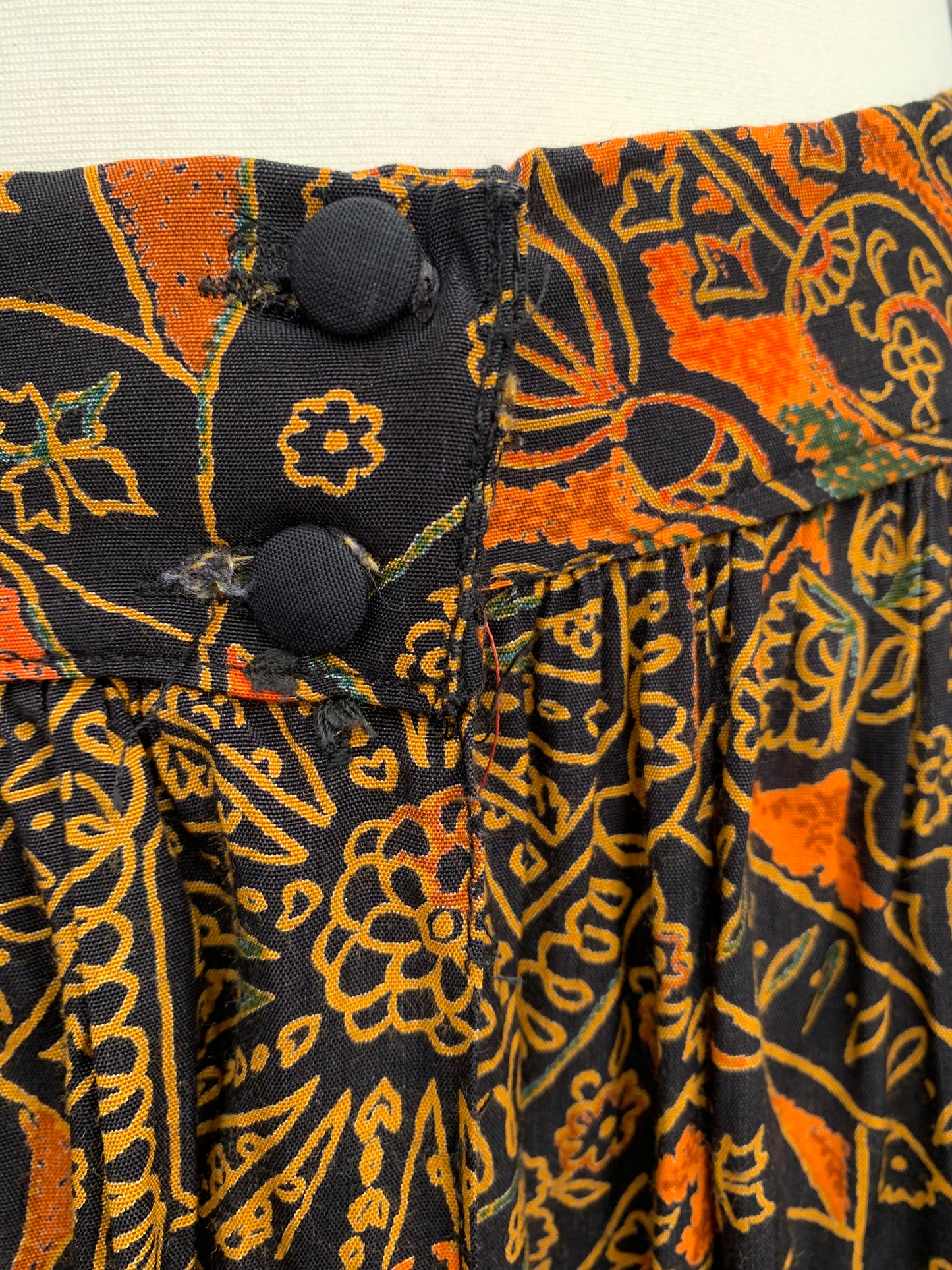 80s orange wrap skirt uk 12