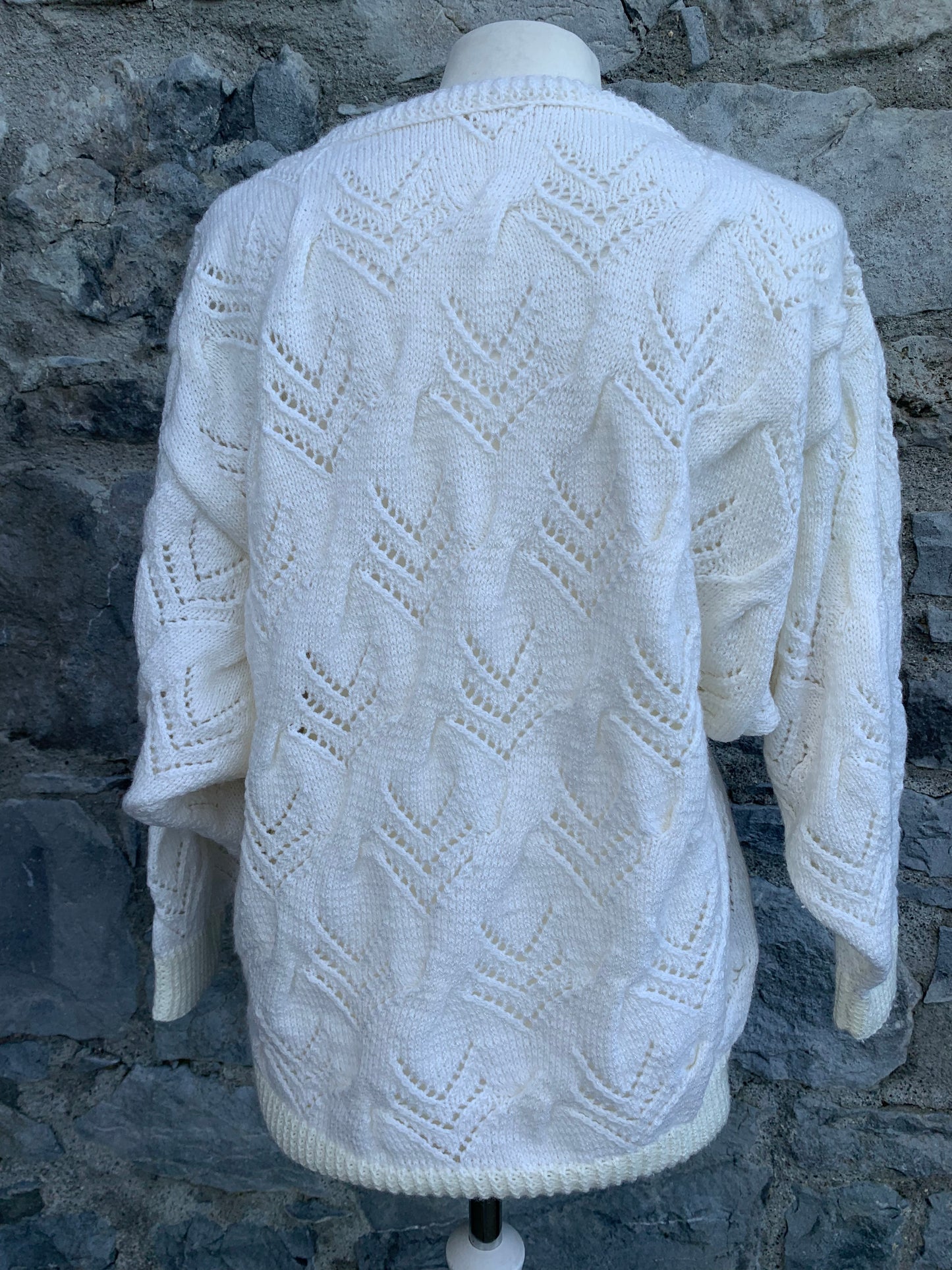 White pointelle jumper uk 10-12