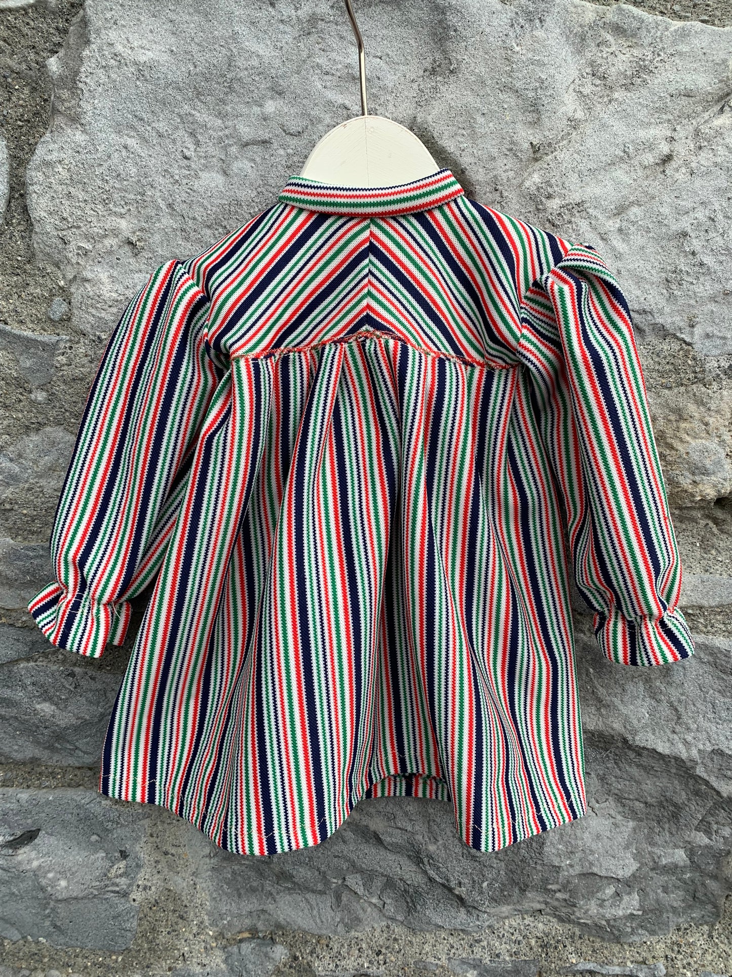 Handmade stripy dress 3-6m (62-68cm)