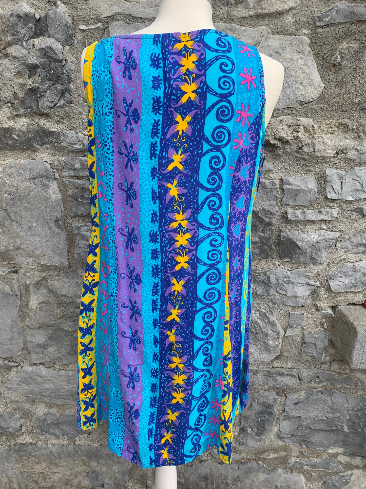90s blue stripy dress uk 12