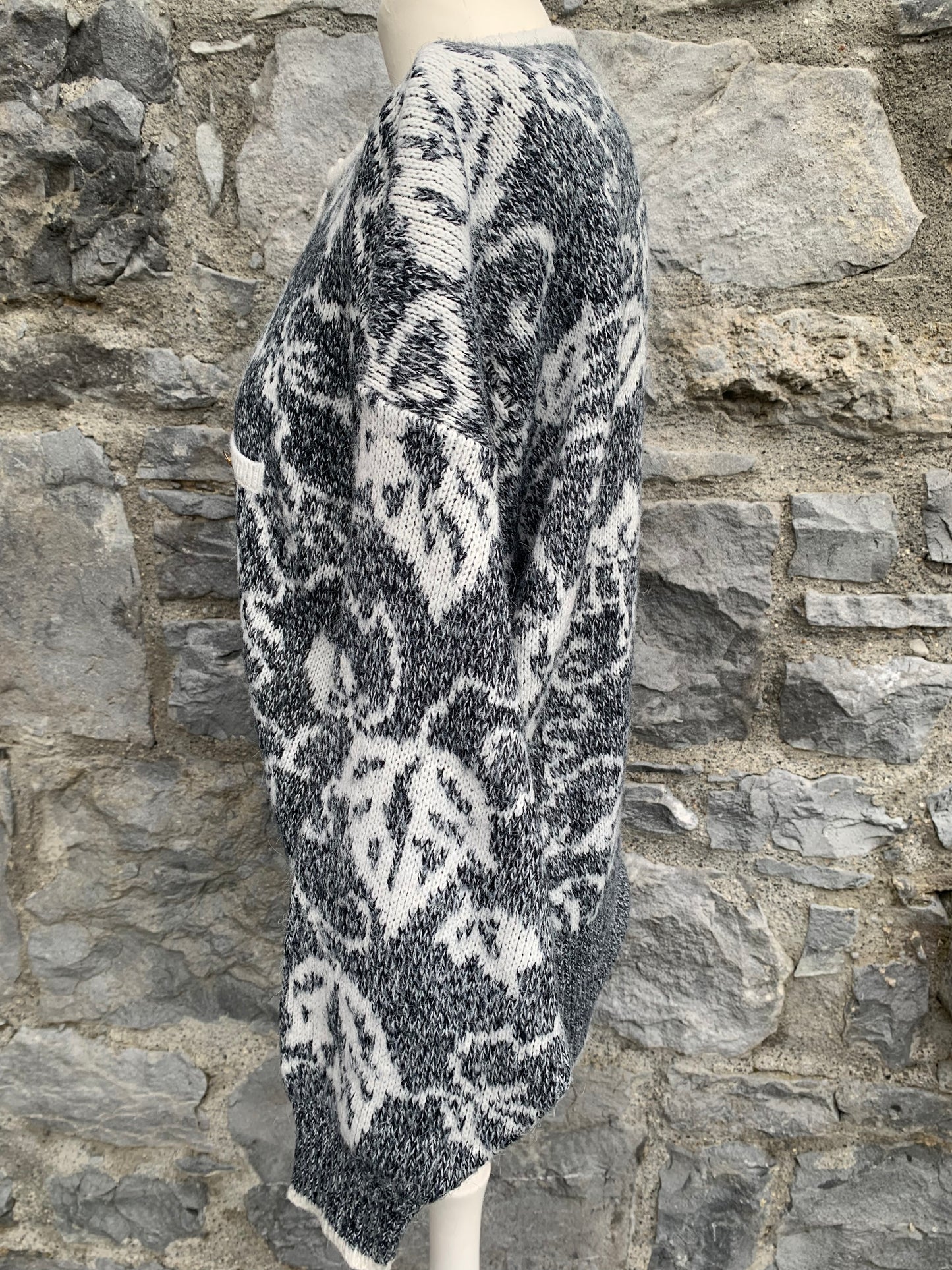 Grey leaves cardigan uk 14-16