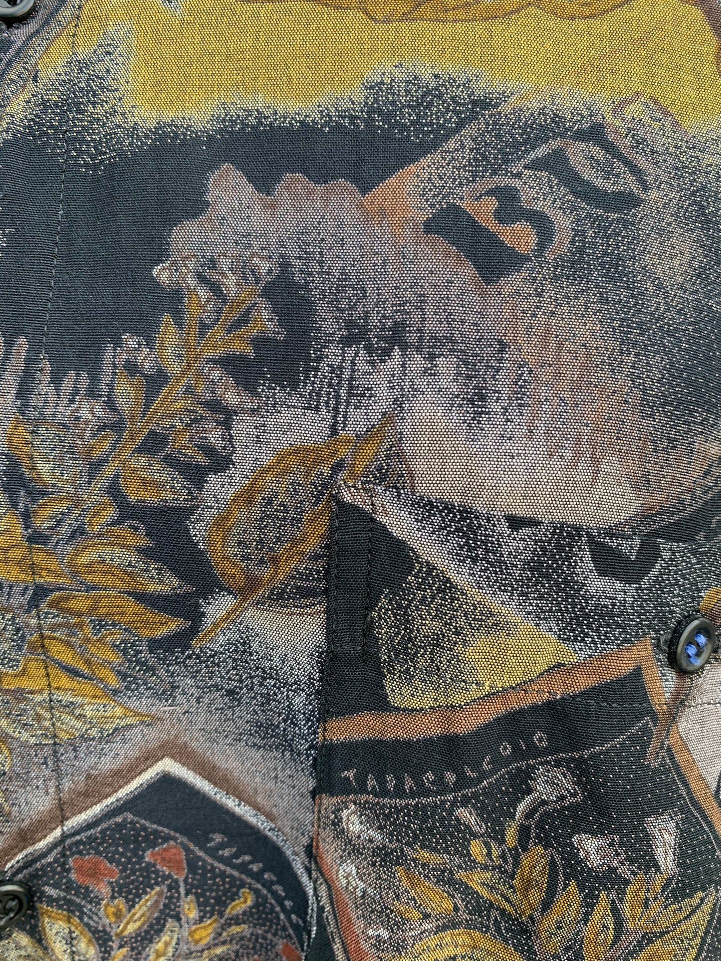 Dergi 80s brown leaves shirt Large