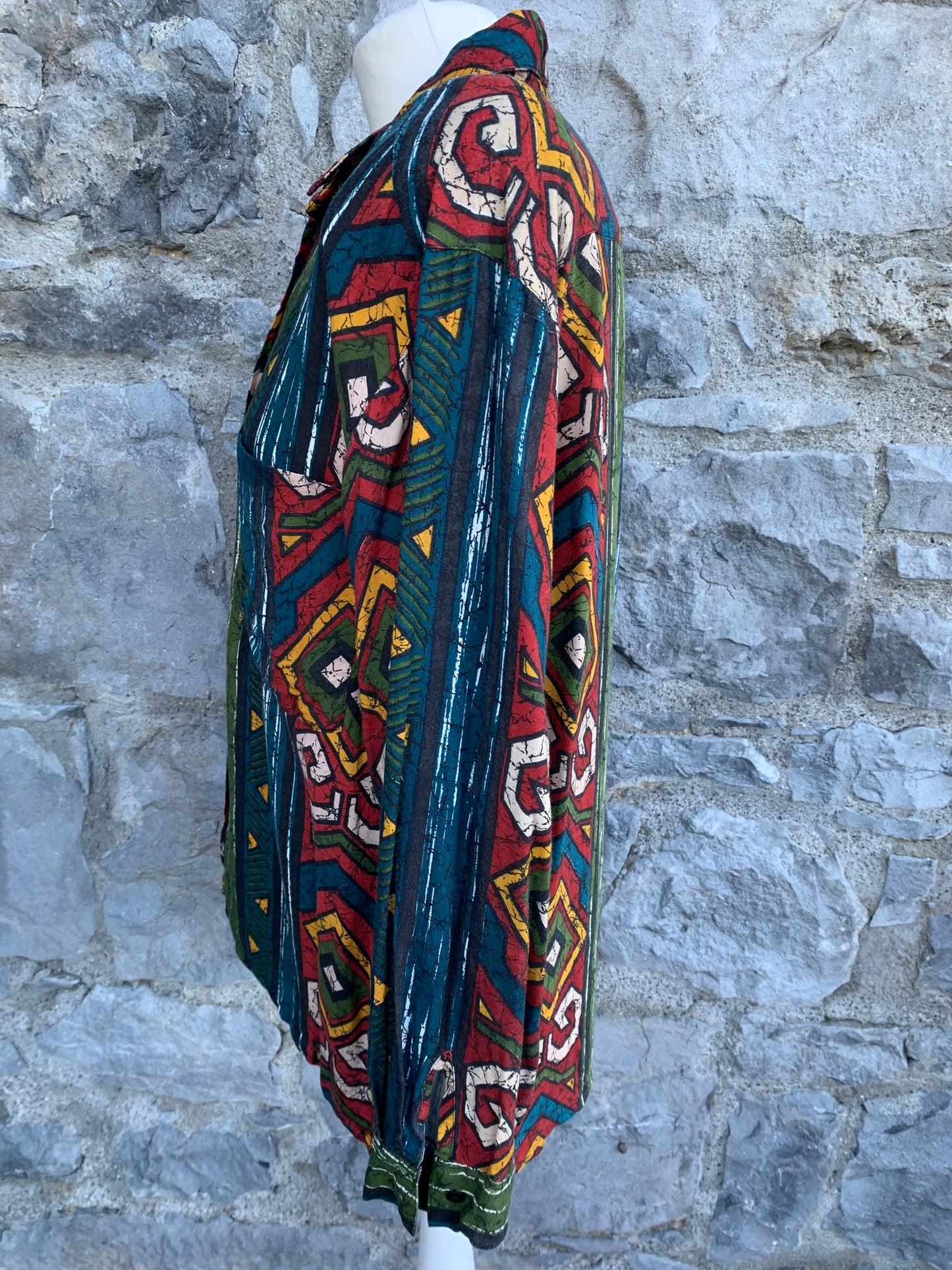 80s Aztec print shirt uk 12