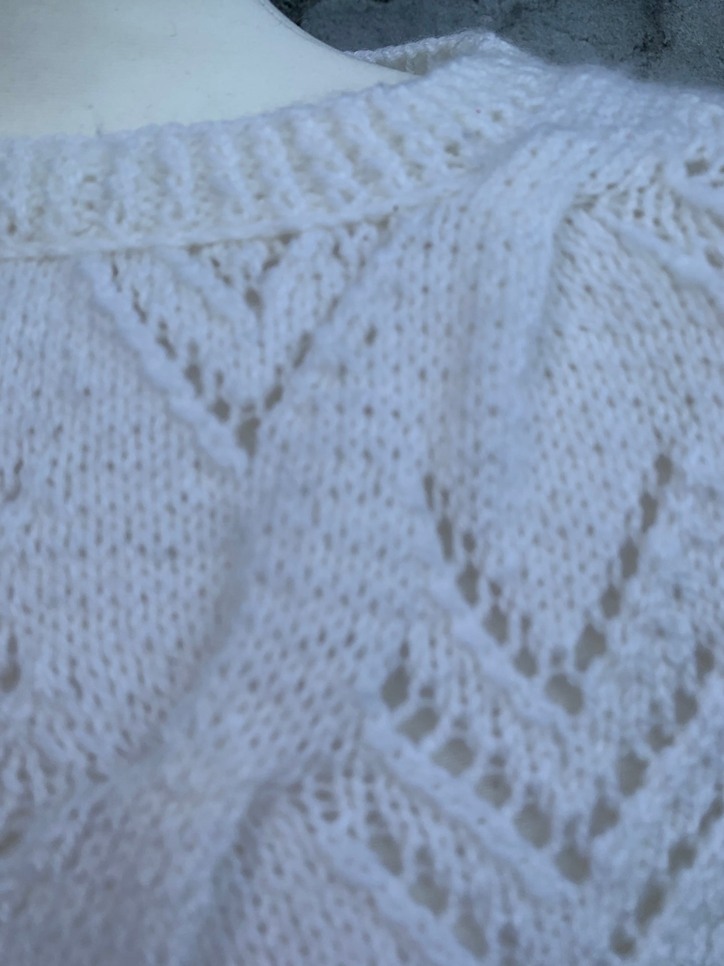White pointelle jumper uk 10-12