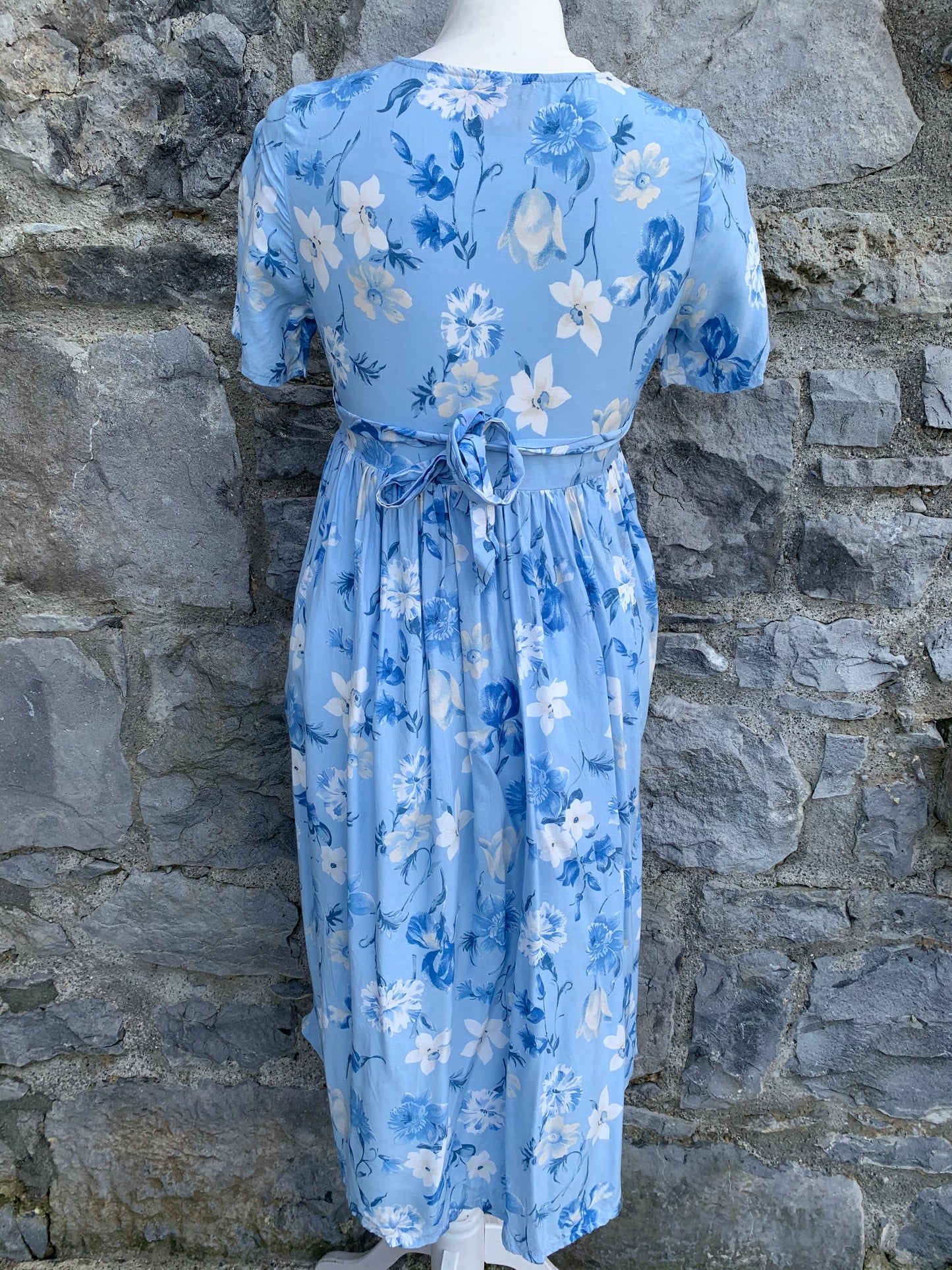 Laura Biagiotti 90s blue floral dress uk 6-8