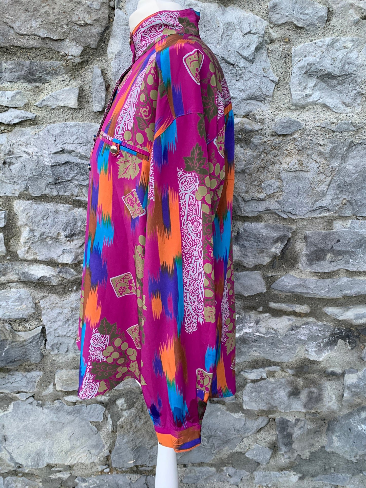 Vert 80s pink abstract shirt uk 12