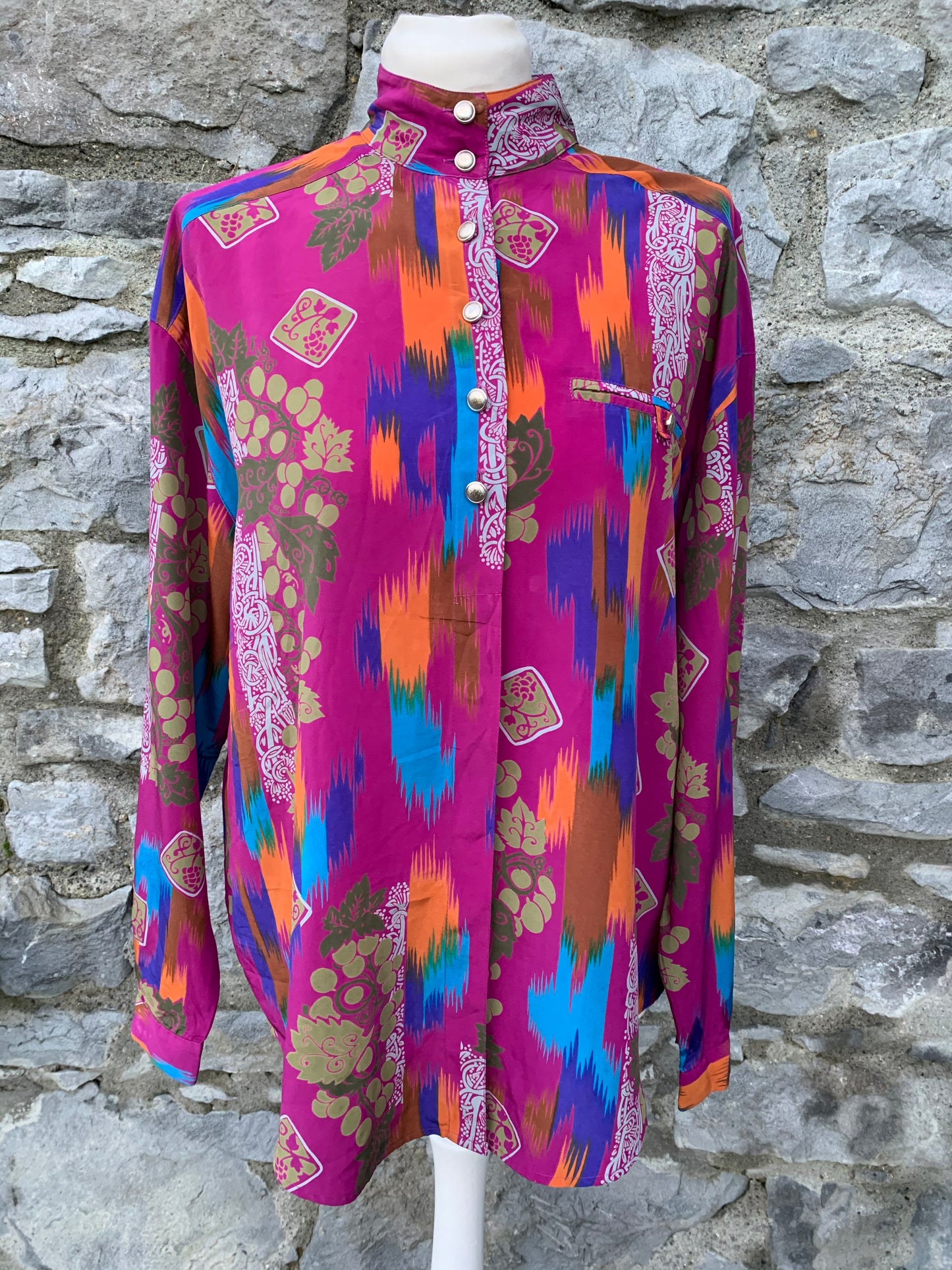 Vert 80s pink abstract shirt uk 12