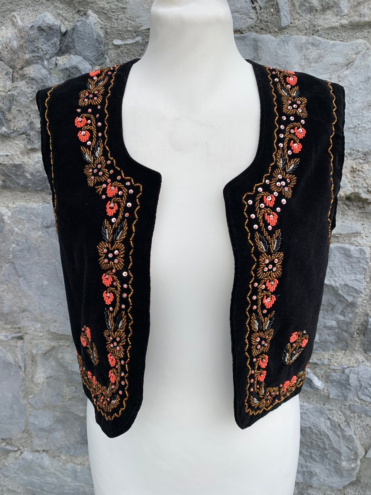 Embroidered velvet waistcoat uk 8-10